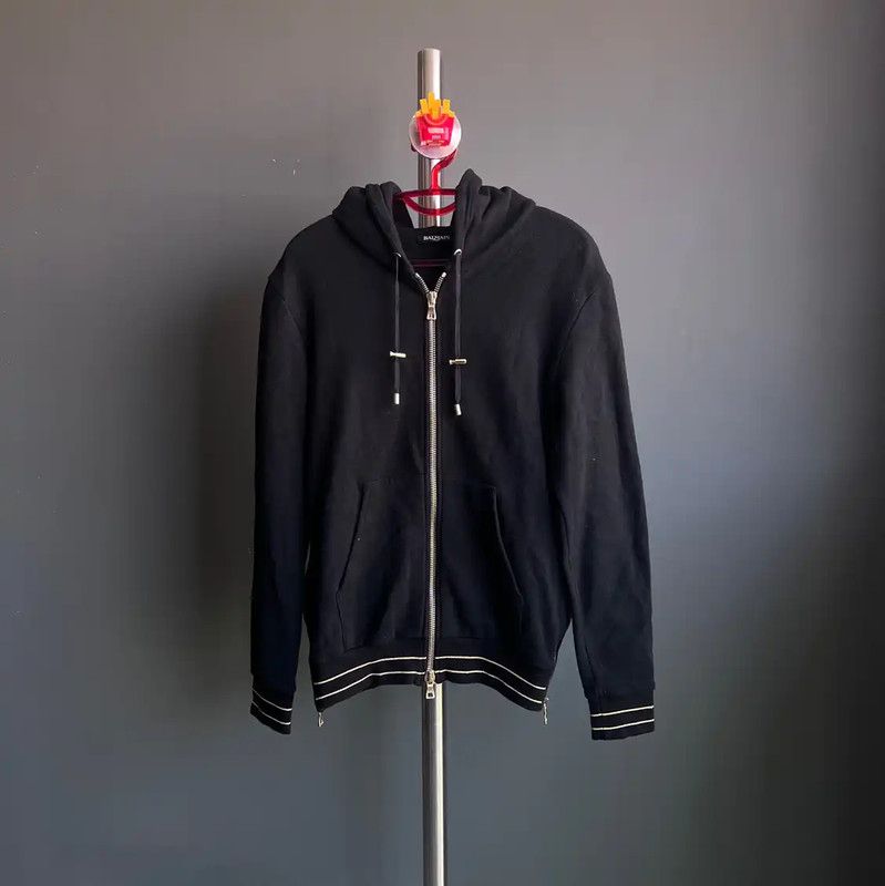 Balmain Decarnin Black Side Zip Hoodie XS | Grailed