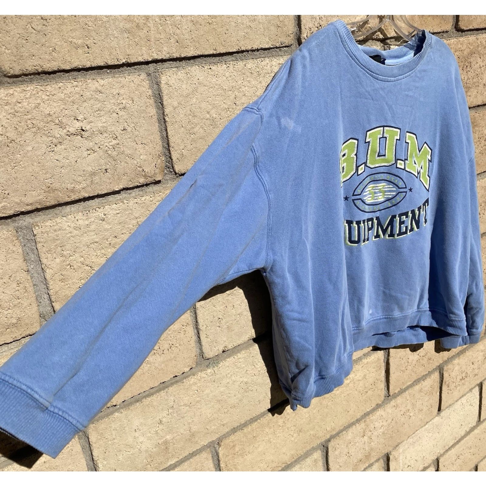 Equipment VINTAGE BUM Equipment Sweatshirt L XL Periwinkle Blue 90s Crewneck Distressed Graphic Print Men Size US L / EU 52-54 / 3 - 3 Thumbnail