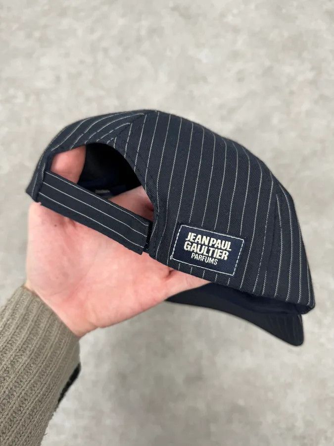 Jean Paul Gaultier Jean Paul Gaultier Navy & White Striped Cap Size ONE SIZE - 6 Thumbnail