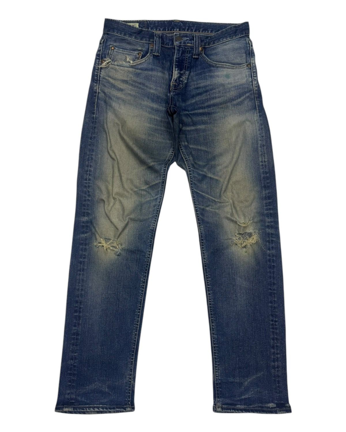 VINTAGE BIG JOHN MADE IN JAPAN DISTRESSED DENIM JEANS