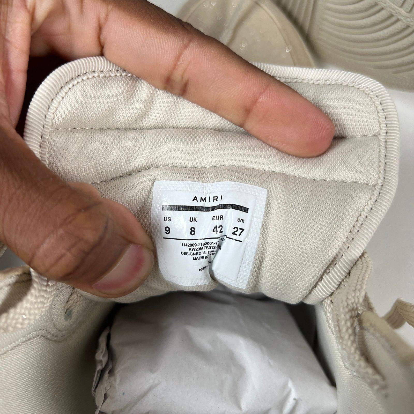 Amiri Amiri Beige Glitter Skel Hi-Top Sneaker Size 42 Size US 9 / EU 42 - 9 Thumbnail