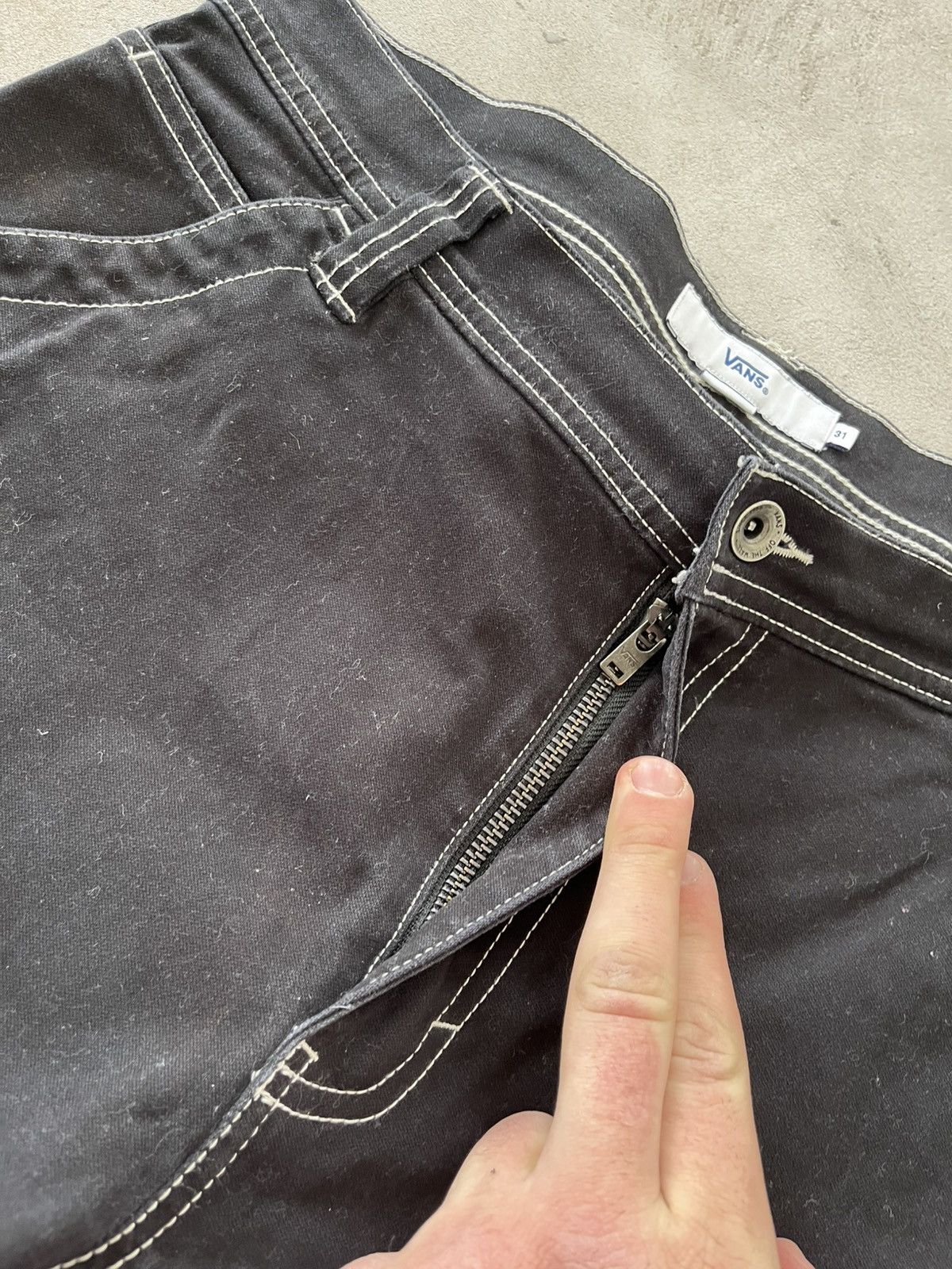 Vans Vintage Vans Workwear Style Black Denim Pants sk8 Y2K Size US 31 - 13 Thumbnail