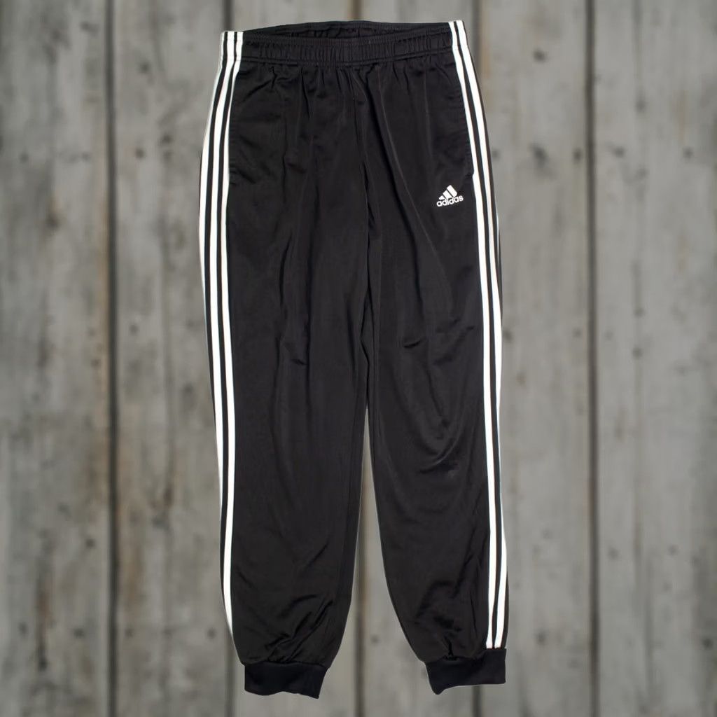 Adidas VINTAGE Adidas Black Track Pants Medium 3-Stripes Logo Joggers Pants Mens Size US 31 - 1 Thumbnail