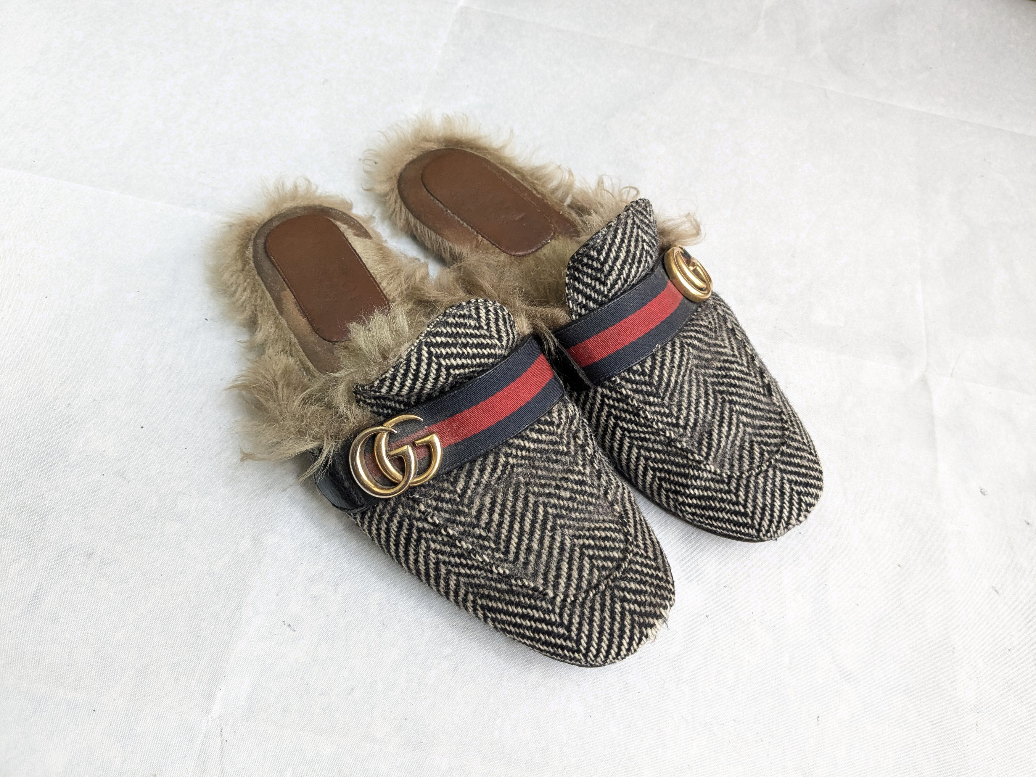 Gucci Gucci Princetown Horsebit Loafers 9 Herringbone Fur Size US 9 / EU 42 - 1 Thumbnail