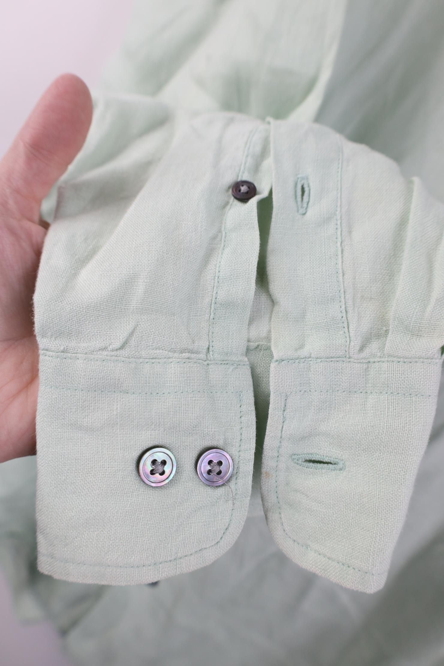 Banana Republic Vintage Y2K 2001 Banana Republic Linen Button Shirt Green Size US M / EU 48-50 / 2 - 8 Thumbnail