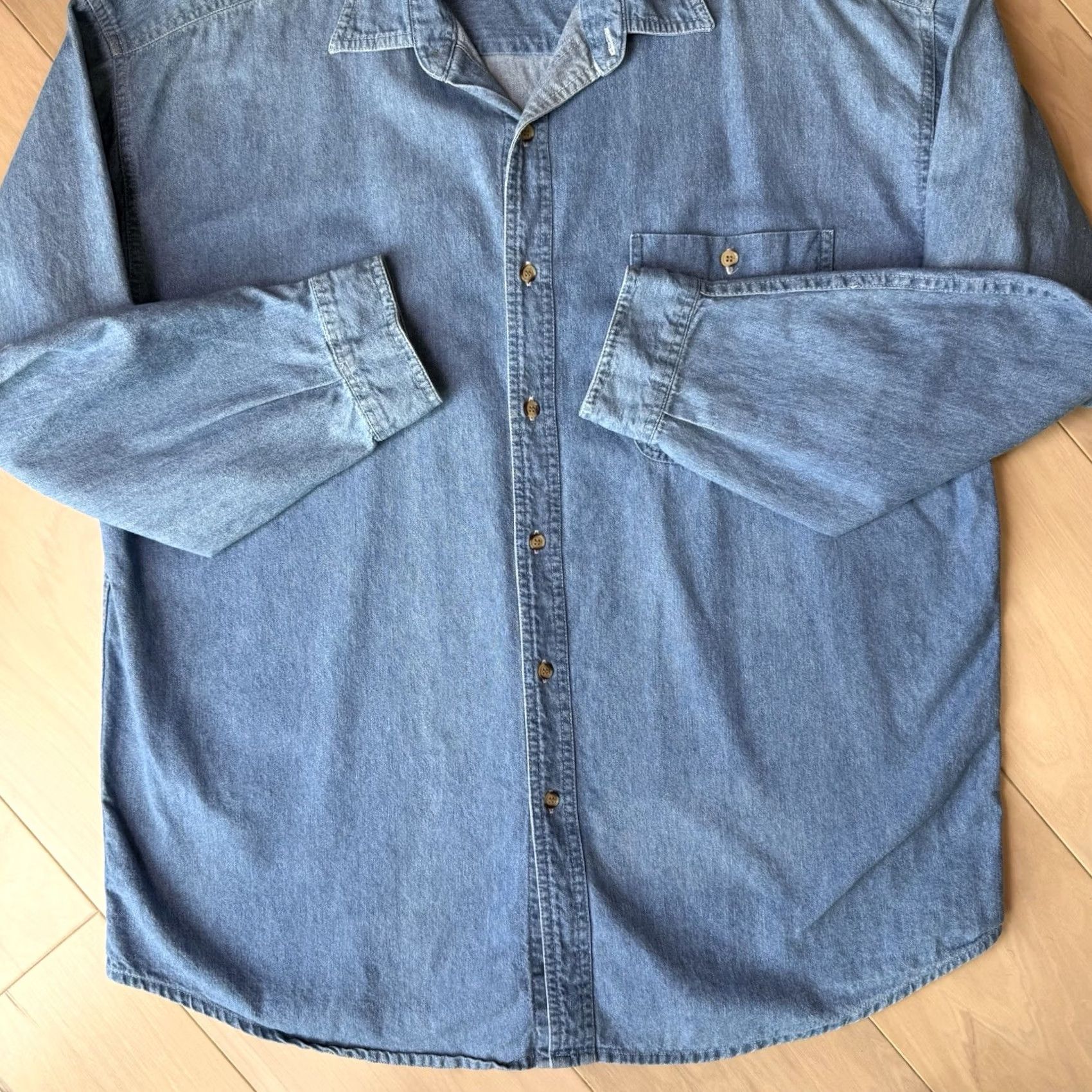 Vintage VINTAGE Flintstones Shirt Large Blue Long Sleeve Button Up Hanna Barbera Cartoon Shirt Size US L / EU 52-54 / 3 - 6 Thumbnail
