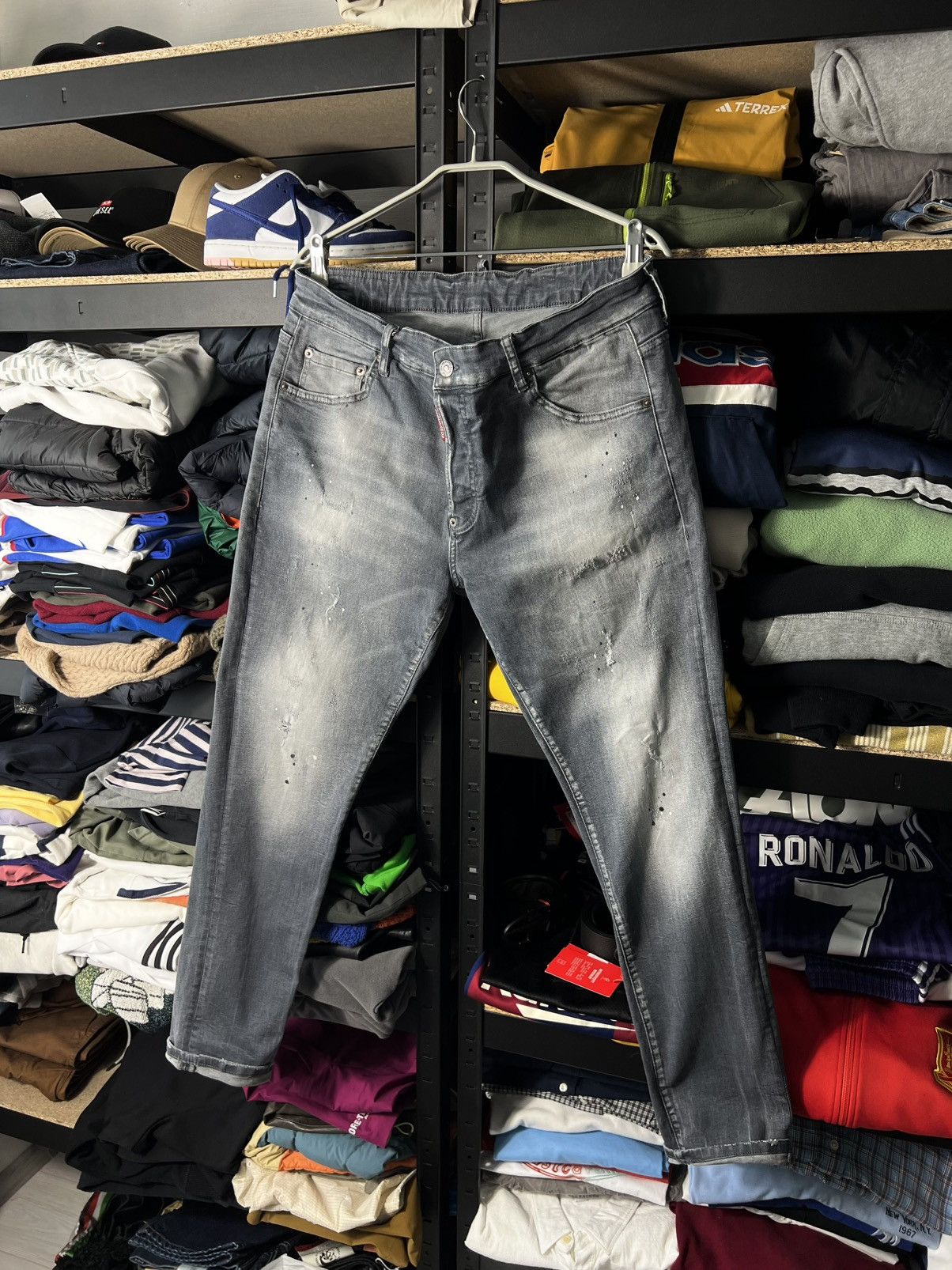 Dsquared2 Dsquared2 Slim Fit Jeans 52 Grey Distressed Paint Splatter Size US 34 / EU 50 - 2 Thumbnail