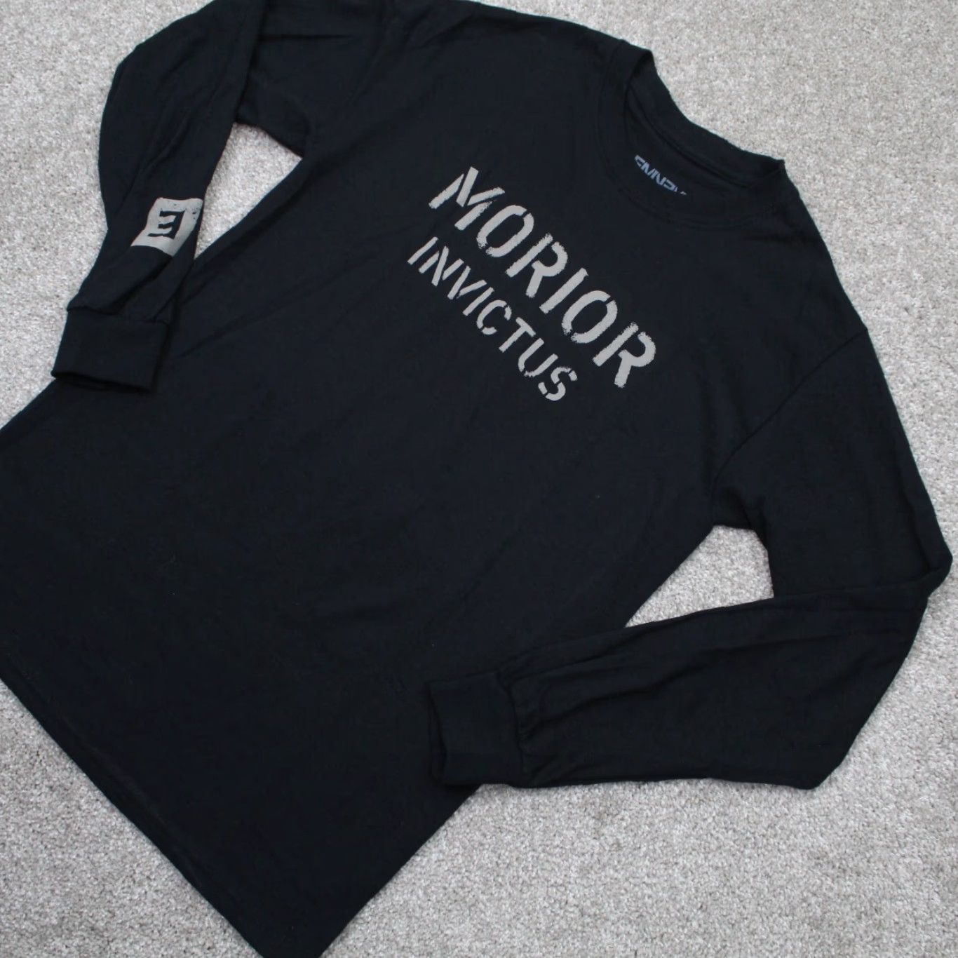 Vintage Eminem Shirt Mens Small Black 100% Cotton Long Sleeve Pullover Shirt Morior Invictus Hip Hop Graphic Print Size US S / EU 44-46 / 1 - 3 Thumbnail