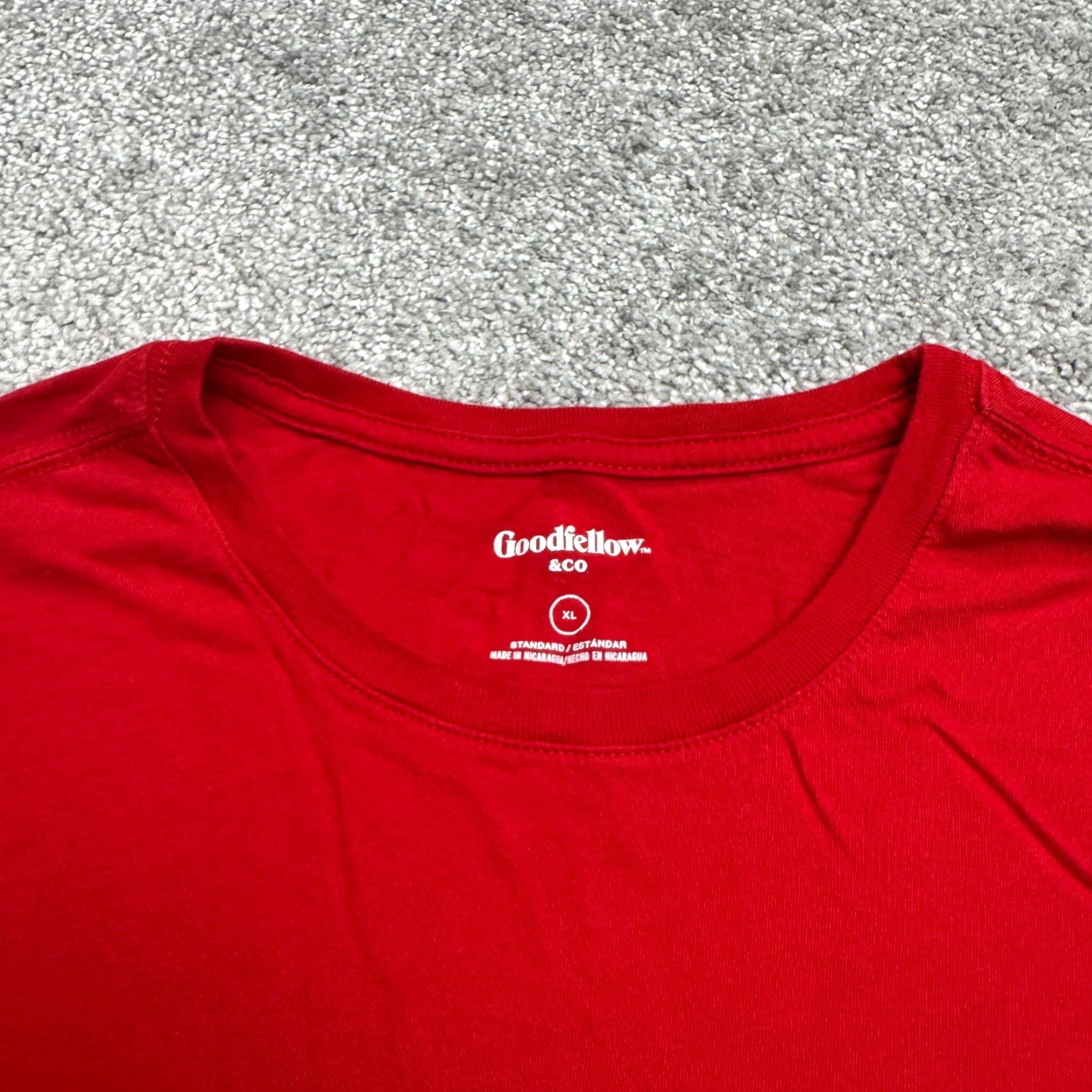 Vintage Goodfellow & Co T-Shirt Mens XL Red Short Sleeve Cotton Tee Crew Neck Classic Regular Fit Adults Size US XL / EU 56 / 4 - 4 Thumbnail