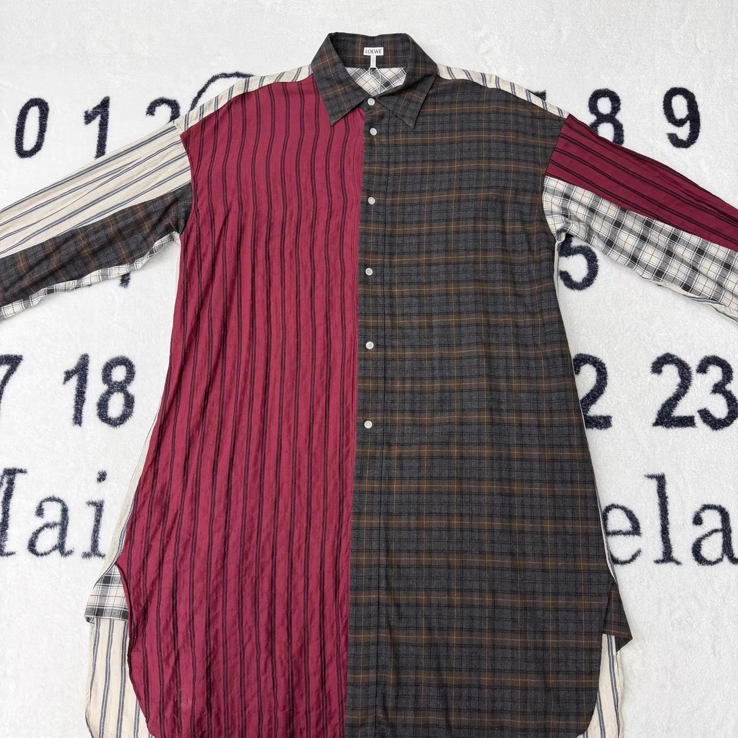 Loewe LOEWE Striped & Checkered Patchwork Shirt Q10 Size US S / EU 44-46 / 1 - 1 Thumbnail