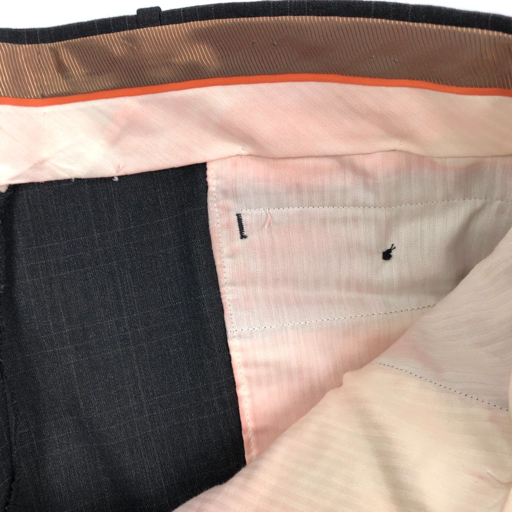 Doublet VINTAGE Sette Ponti Pants 36x27 Check Wool Double Pleated Trousers Cuffed Windowpane, Gray, Dress Pants, Men, Regular Fit, Inseam 27, ZIP Closure Size US 36 / EU 52 - 7 Thumbnail