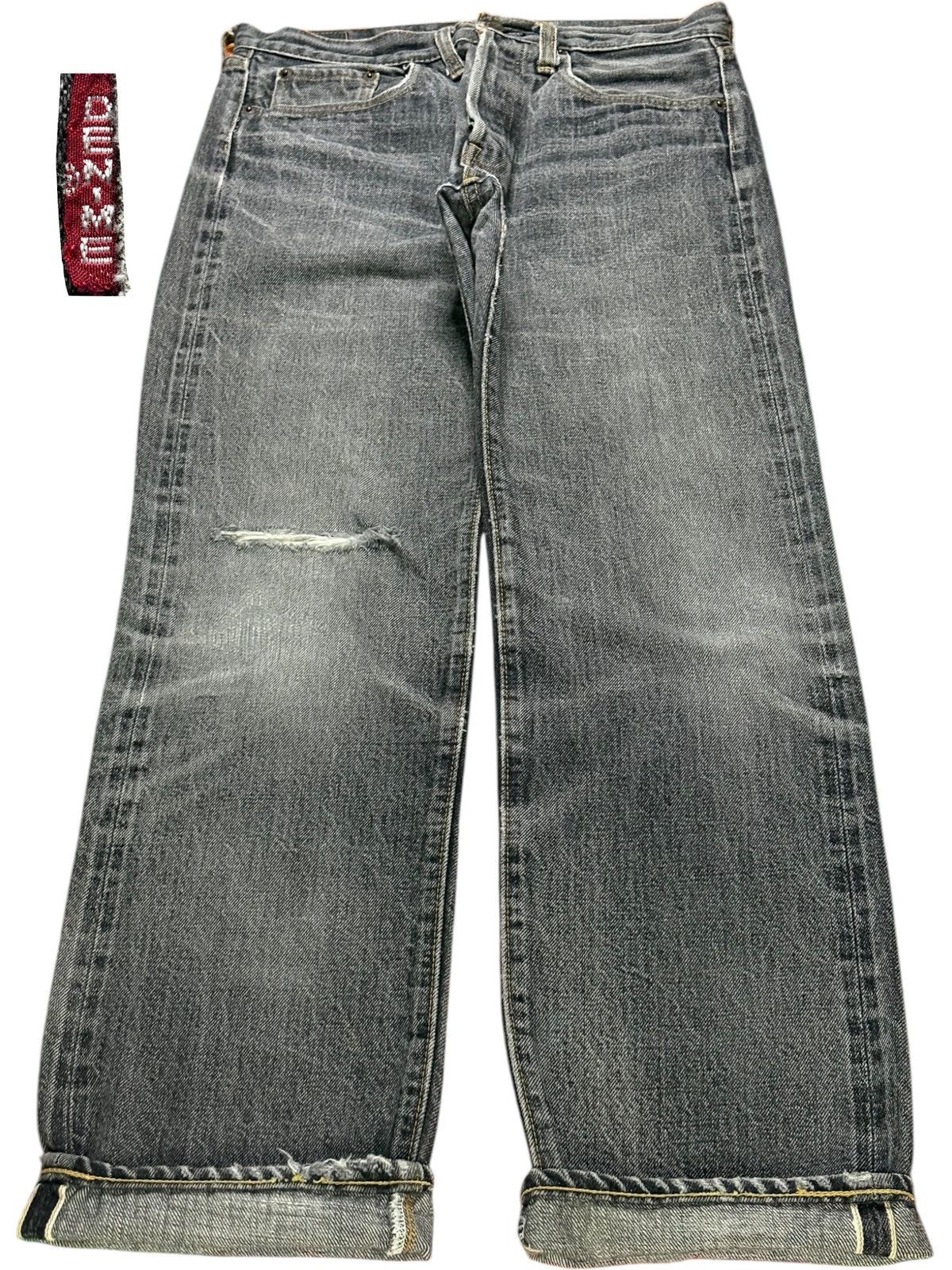 Denime Vintage Japan Denime Selvedge Faded Wash Distressed Jeans Size US 30 / EU 46 - 1 Thumbnail