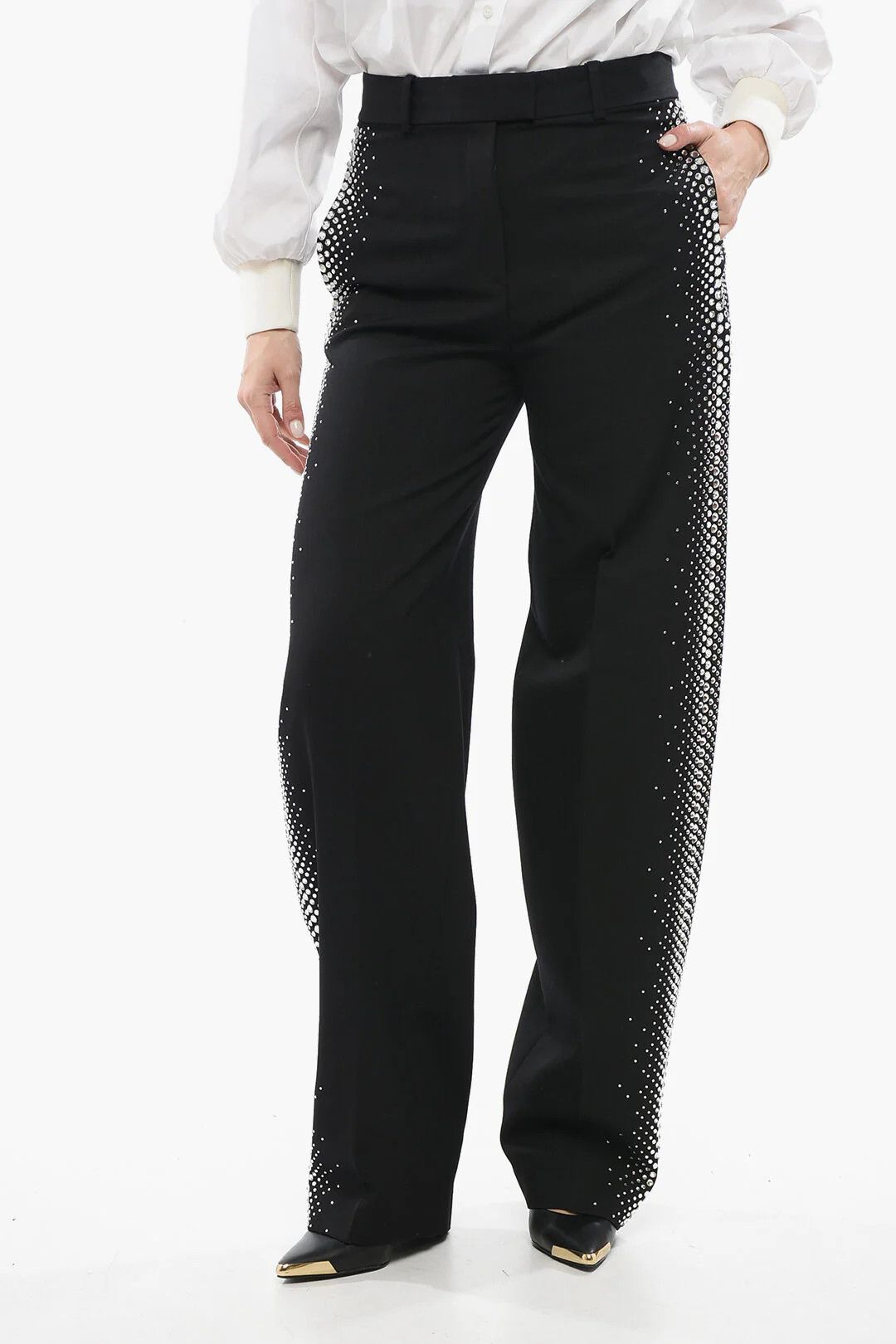 The Attico og1mm0426 Wide-Leg Pant in Black Size 28" / US 6 / IT 42 - 1 Thumbnail