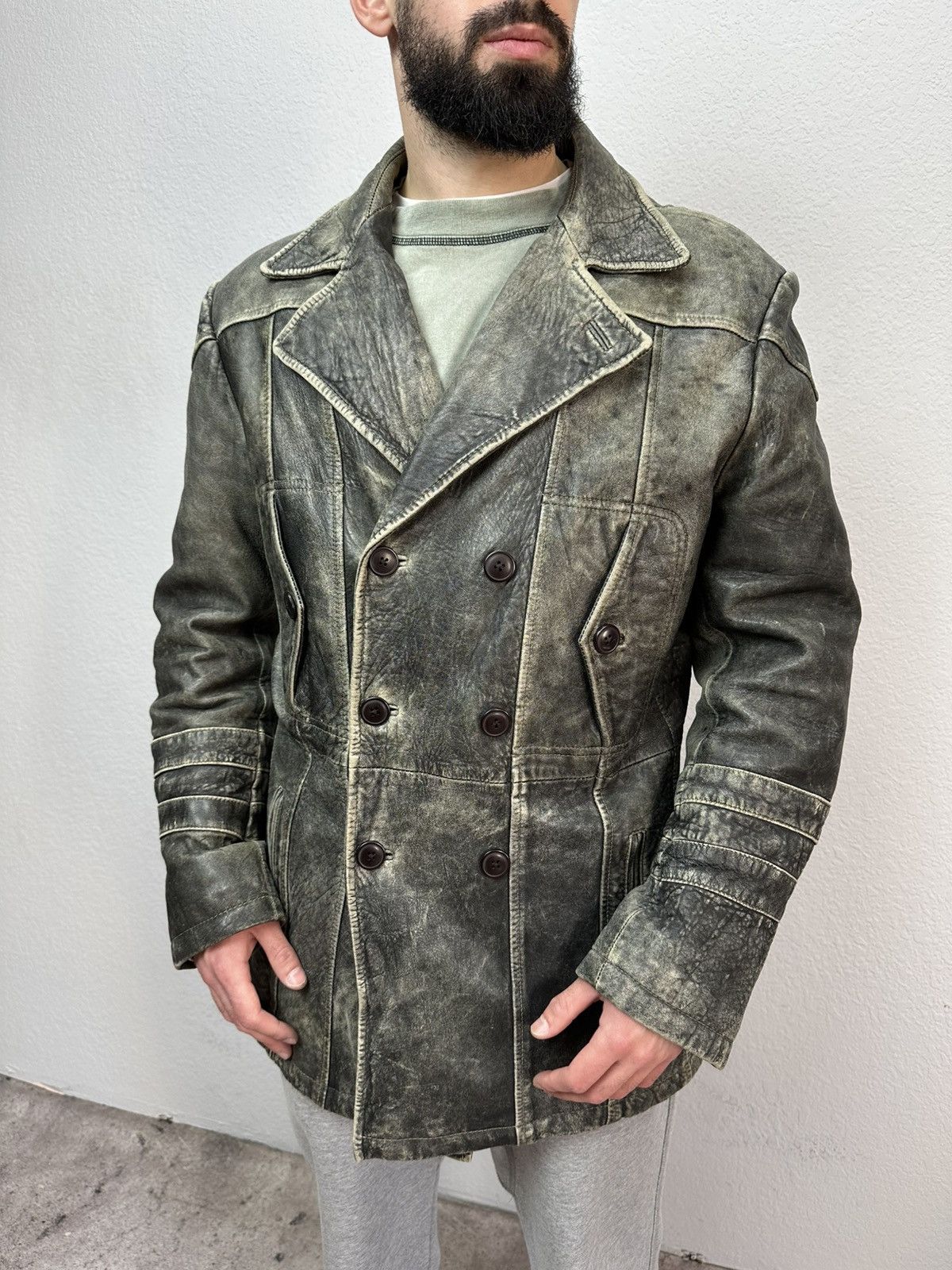 If Six Was Nine Vintage Balenciaga Style Distressed Leather Jacket Size US M / EU 48-50 / 2 - 4 Thumbnail
