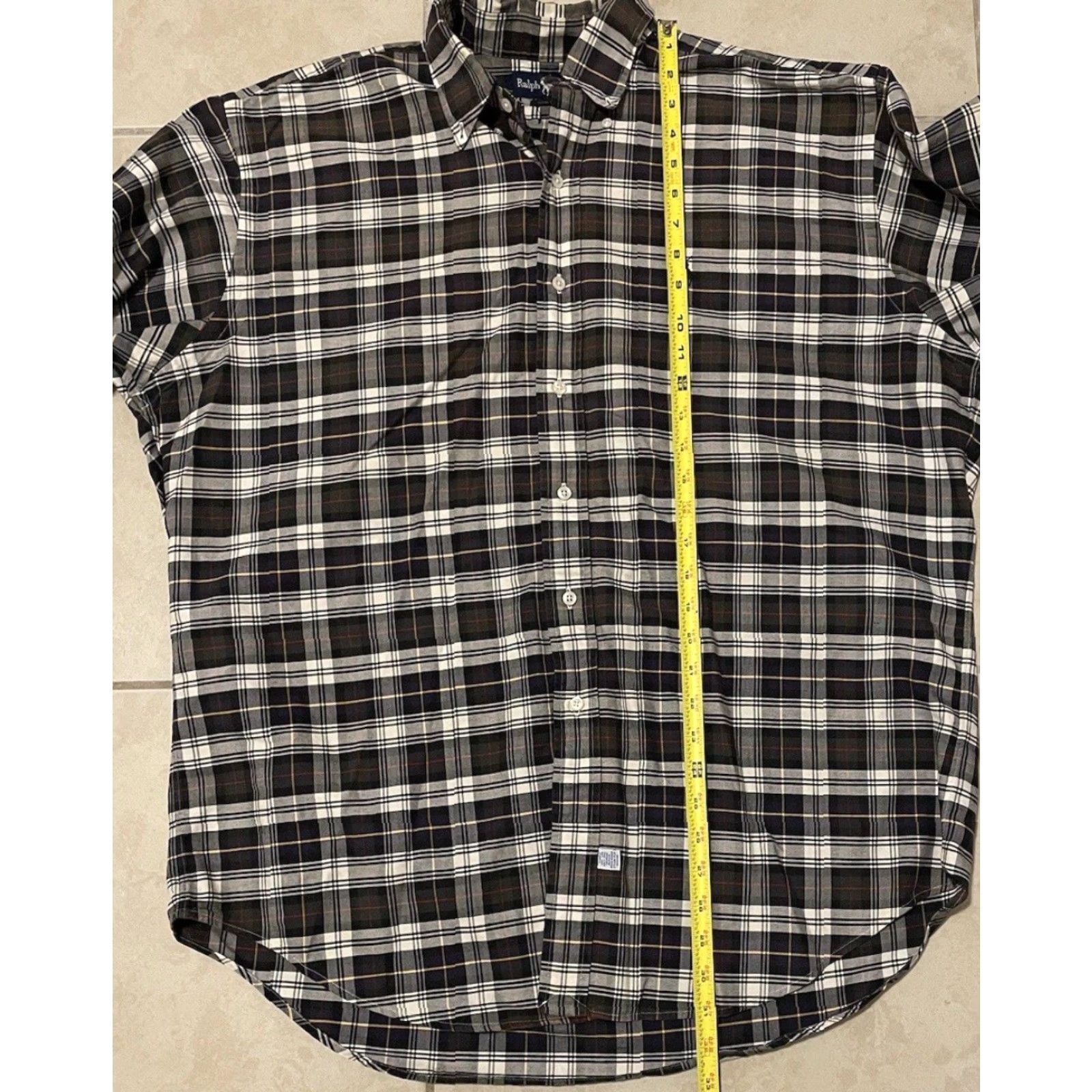 Polo Ralph Lauren VINTAGE Polo Ralph Lauren Plaid Button-Up Shirt L Navy Blue Striped Nautical Sailing 90s USA Mens Polo Ralph Lauren Big Pony Shirt Size US L / EU 52-54 / 3 - 7 Thumbnail