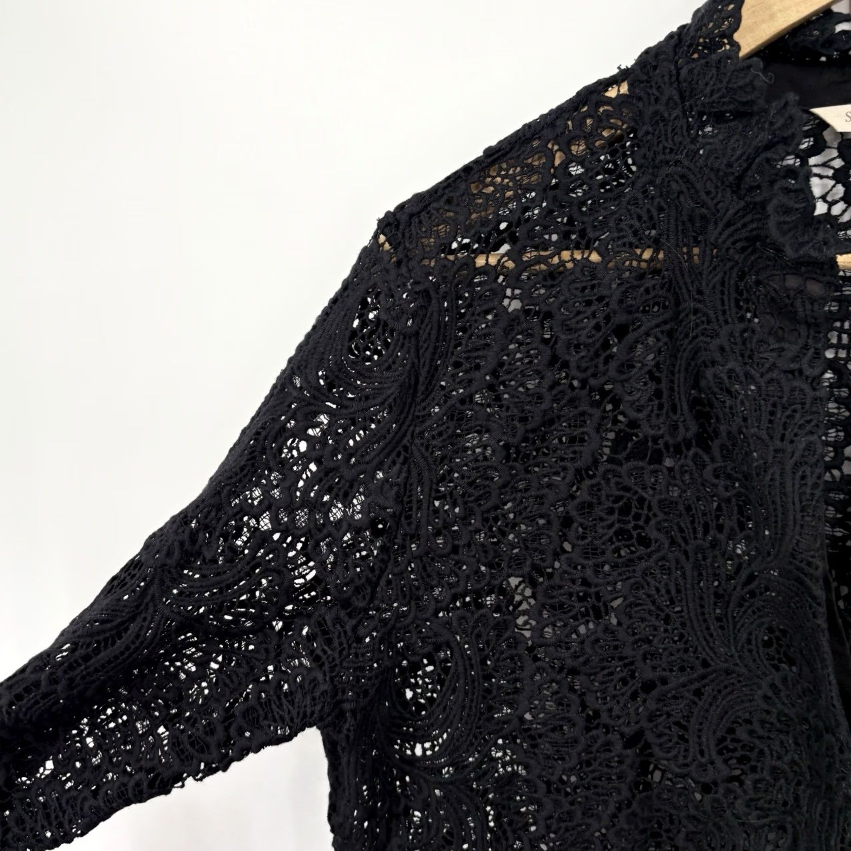 Soft Surroundings Soft Surroundings Top Medium Crochet Lace Dark Romantic Whimsigoth Witchy Fairy Blouse Black Womens Size M / US 6-8 / IT 42-44 - 5 Thumbnail
