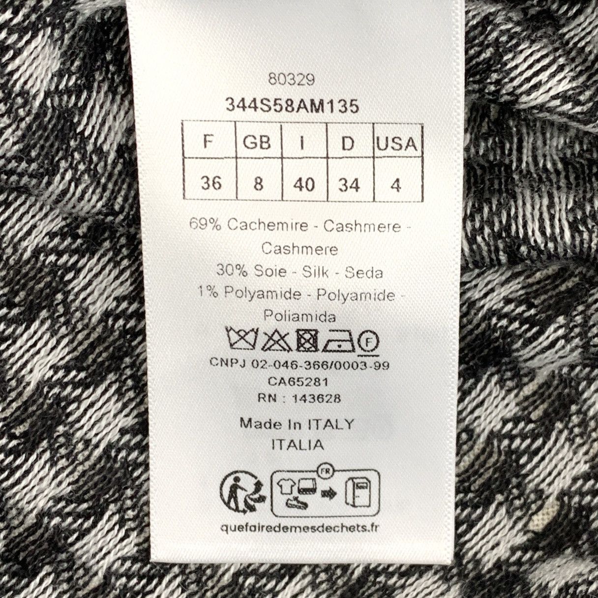 Dior Dior Checkered Cashmere Knit Short Sleeve K26WX Size XS / US 0-2 / IT 36-38 - 6 Thumbnail