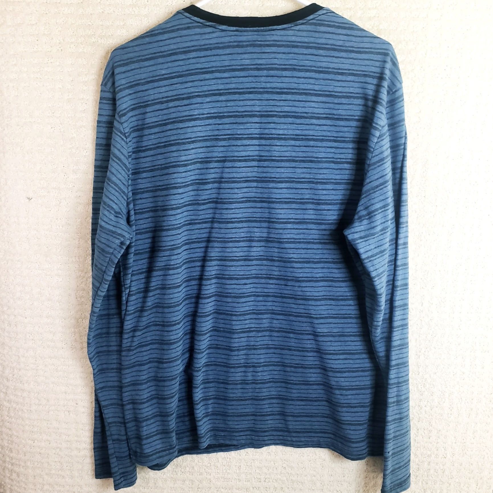 Marcs Men's Marc Anthony Blue Striped Long Sleeve Crew Neck Shirt XXL Size US XXL / EU 58 / 5 - 4 Thumbnail