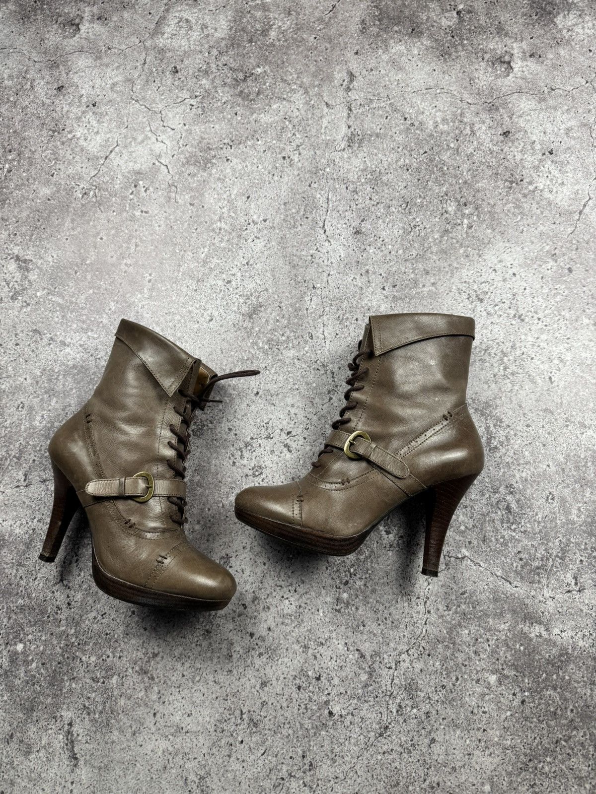 If Six Was Nine Vintage AS 98 Heel Rick Owens Style Leather Heels Boots Y2K Size US 7 / IT 37 - 3 Thumbnail