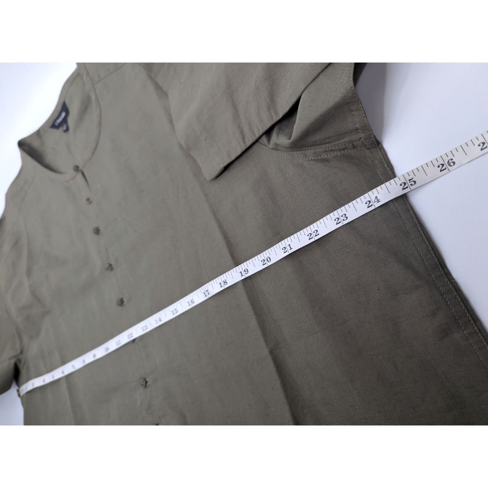 Vintage J. Peterman Shirt Mens Large Grandad Popover Linen Cotton Blend Button Green Button-Up Long Sleeve Casual Vintage: No Size US L / EU 52-54 / 3 - 6 Thumbnail