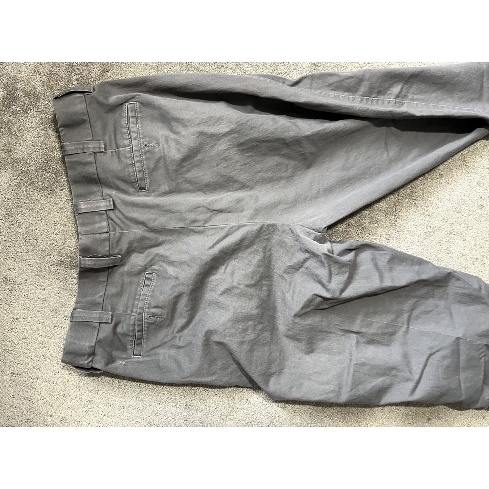Vintage Oak Hill Khaki Pants Men 42x32 Gray Flat Front Cotton Relaxed Business Casual Formal Button Zipper Regular Inseam 32 Size US 42 / EU 58 - 4 Thumbnail