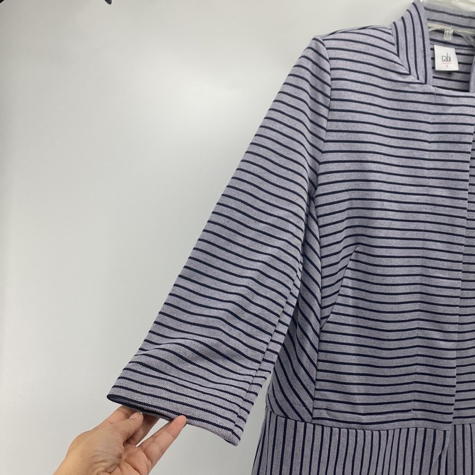 Other Cabi Dappled Stripe Car Coat Cotton Blend 3 quarter sleeve S Size S / US 4 / IT 40 - 6 Thumbnail