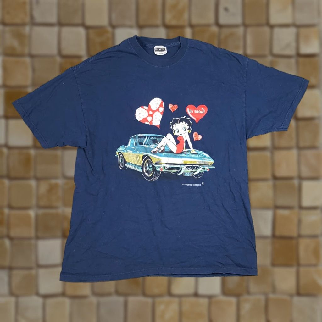 Vintage VINTAGE Bigballsports Betty Boop T-Shirt Men XL Blue 2000s Y2K Cartoon Retro TV Show Size US XL / EU 56 / 4 - 1 Thumbnail