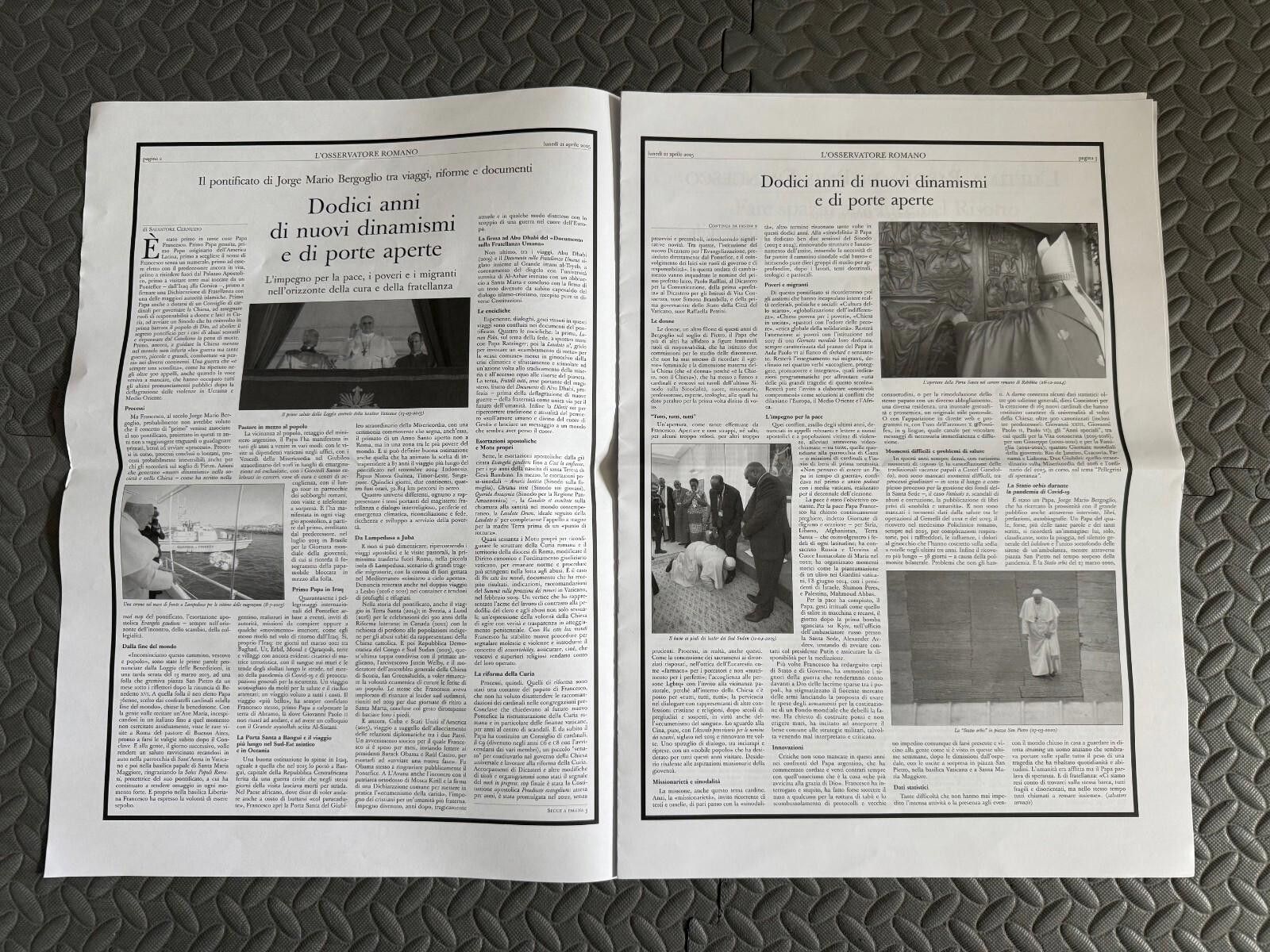 Other L'OSSERVATORE ROMA Pope Francis Death Official Copy! Size ONE SIZE - 2 Thumbnail
