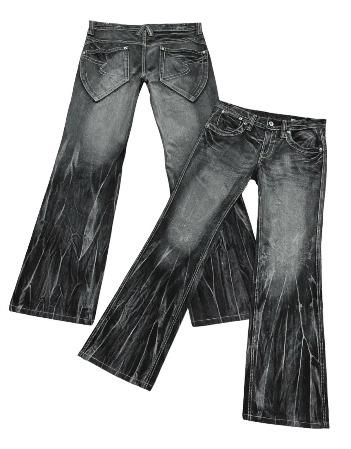semanticdesign 🔥💥SEMANTIC💥BLOW Tribal Clawmark Whisker Punk FLARE 💥 Size US 31 - 2 Thumbnail