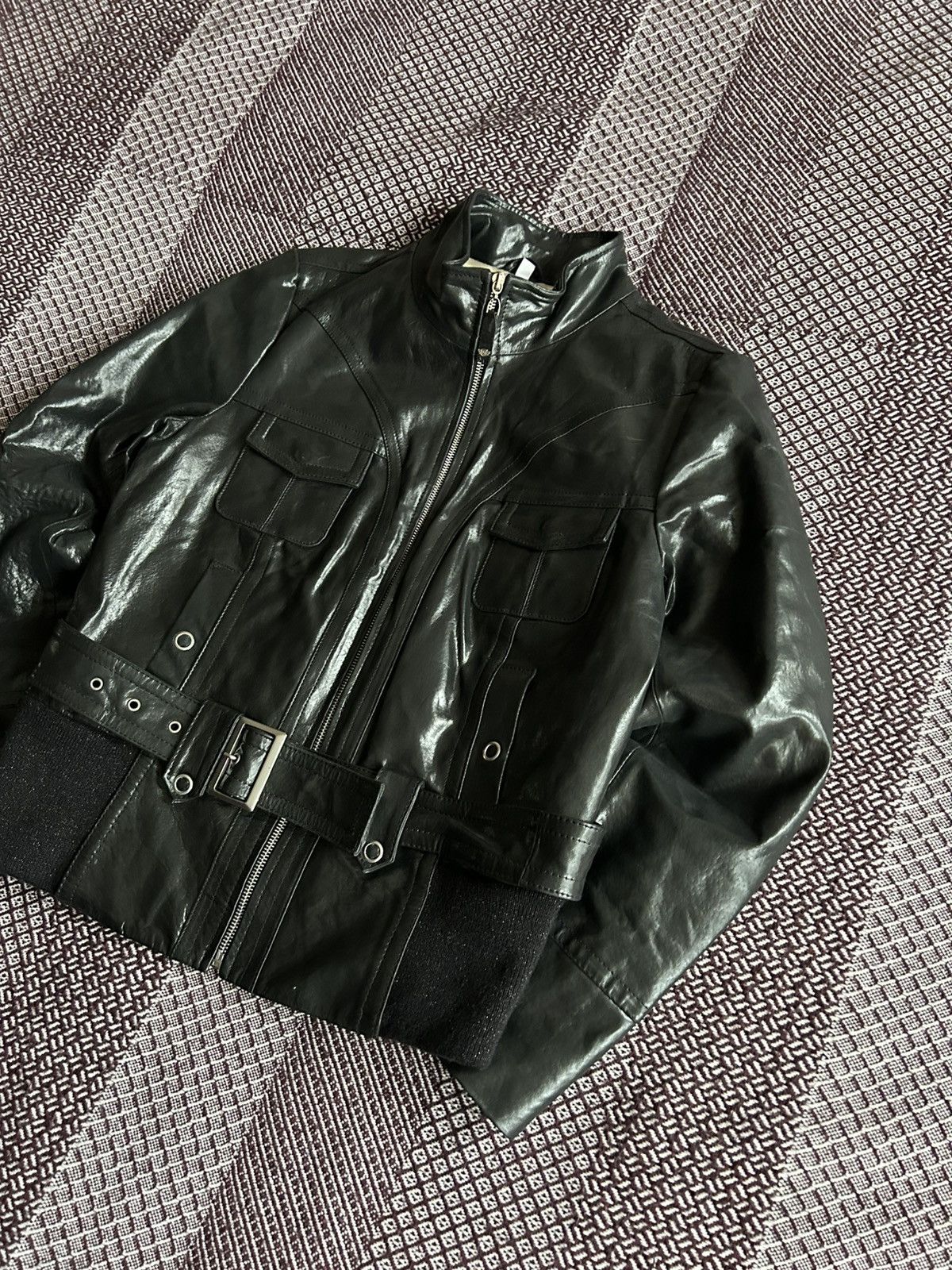 Leather Vintage BIAGGINI Leather Jacket Women Avantgarde Style Sz 38 Size XS / US 0-2 / IT 36-38 - 2 Thumbnail