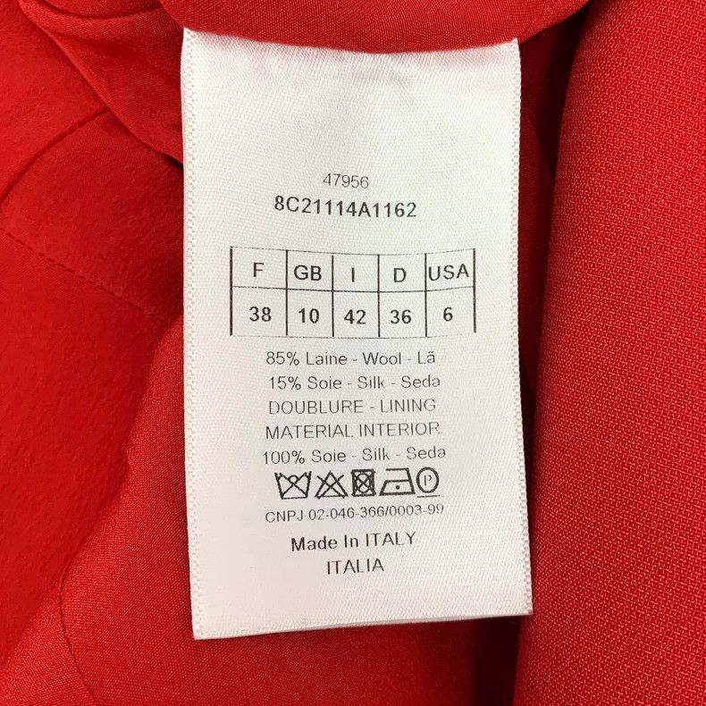 Dior Dior Red wool lapel double-breasted sleeveless dress Size XS / US 0-2 / IT 36-38 - 6 Thumbnail