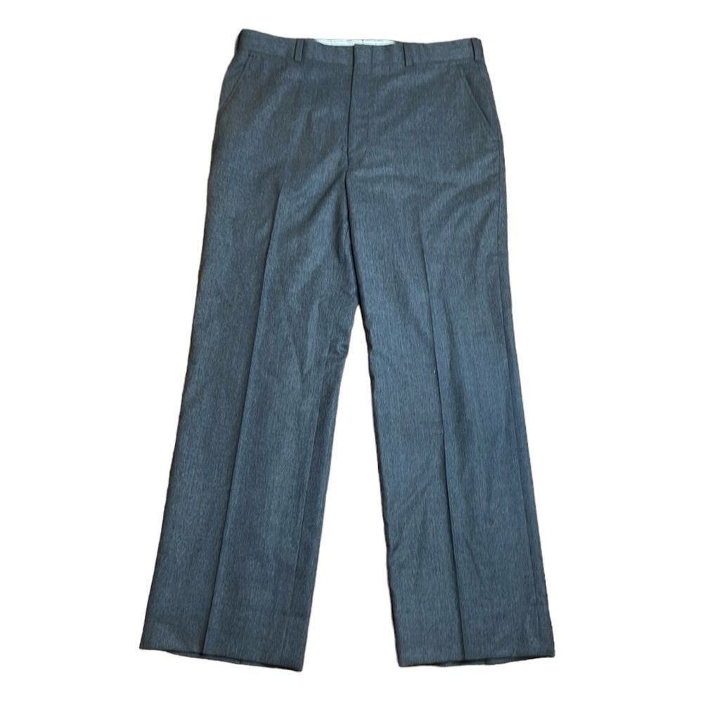 70s Vintage Halston for Men Grey Wool Trousers 34” waist 30”