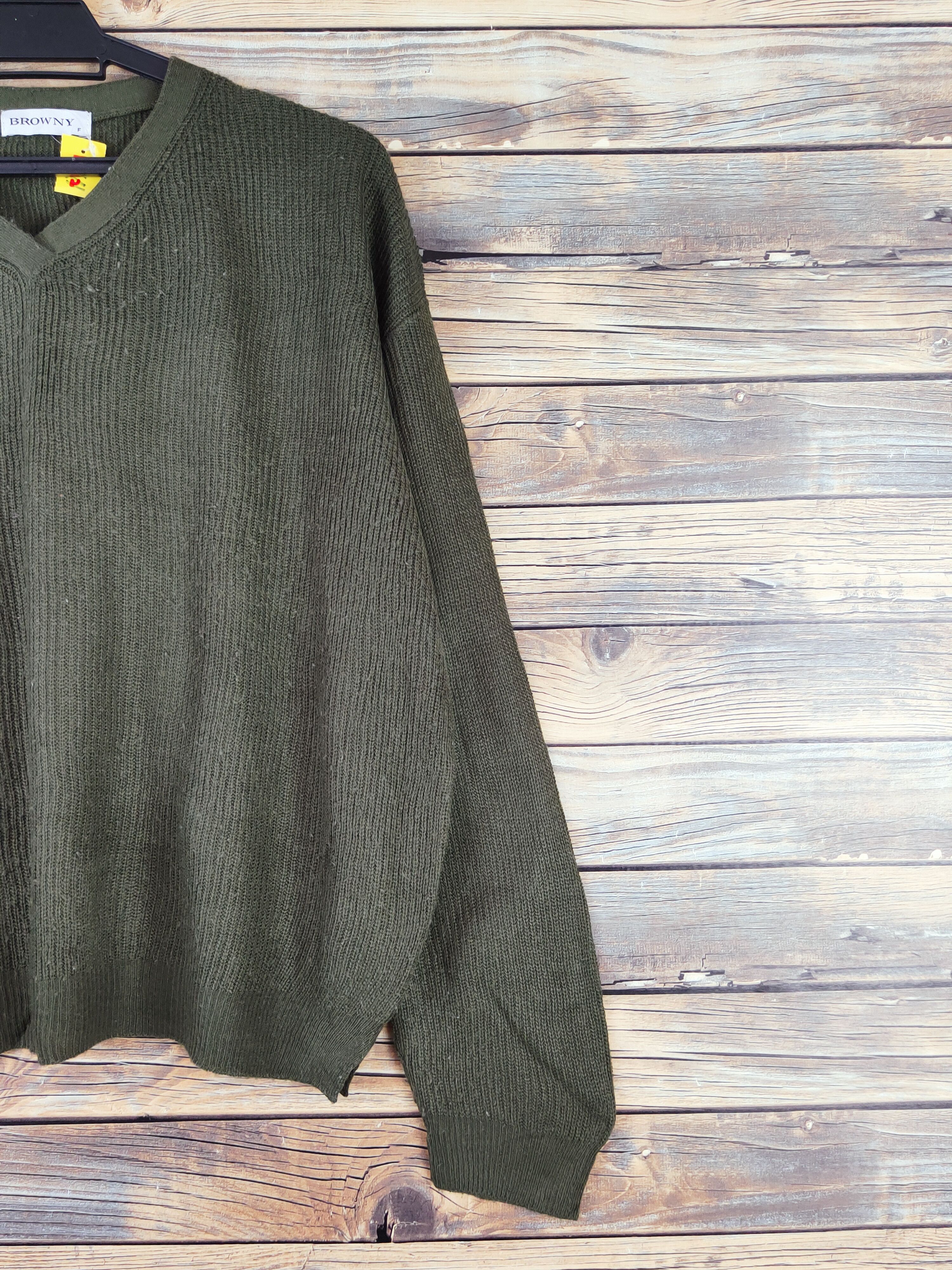 Homespun Knitwear Browny Olive Knitwear Sweatshirts #W988 Size US L / EU 52-54 / 3 - 5 Thumbnail