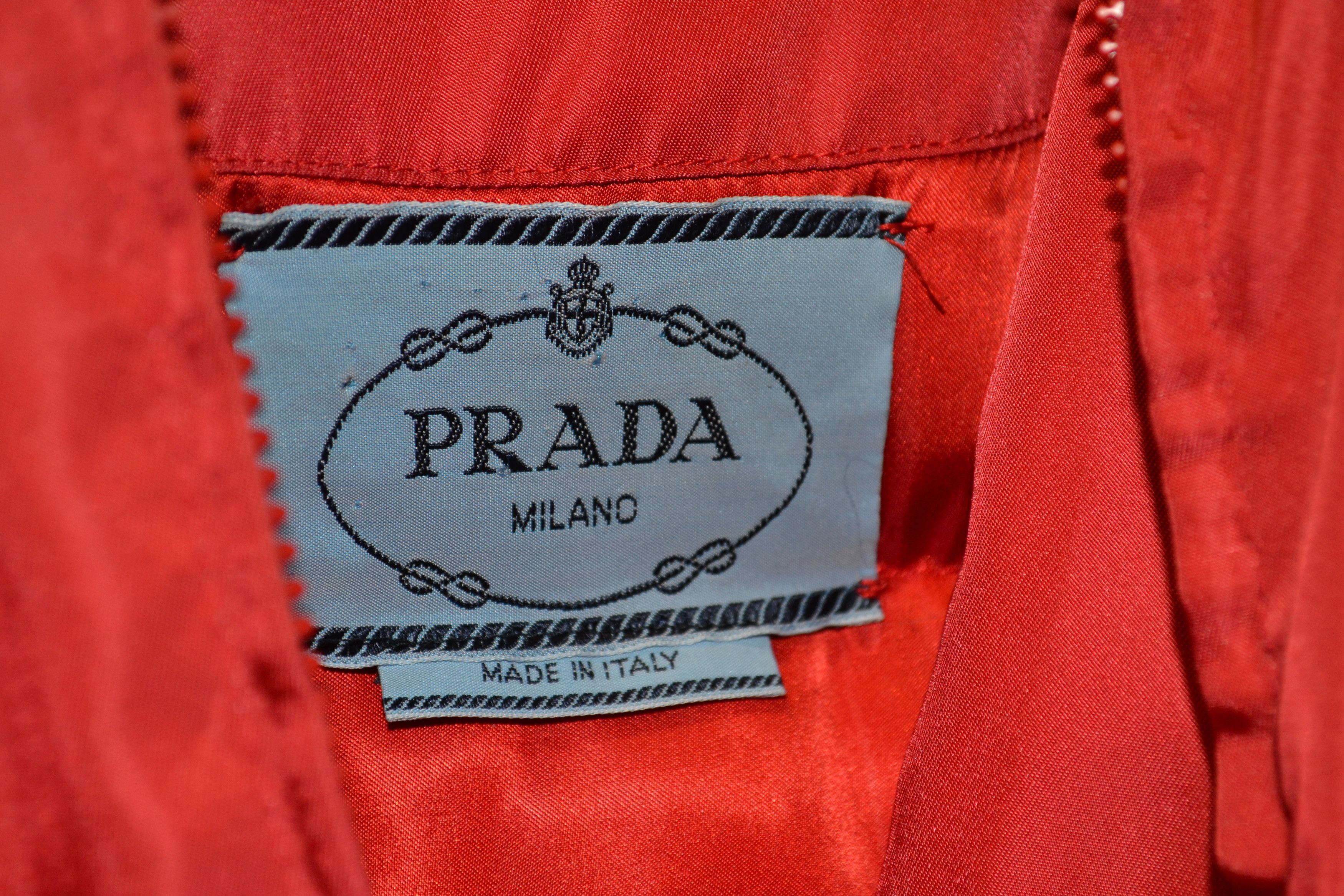 Prada PRADA Jacket Down Parka Coat Red Zip Hood Vintage Size L / US 10 / IT 46 - 5 Thumbnail