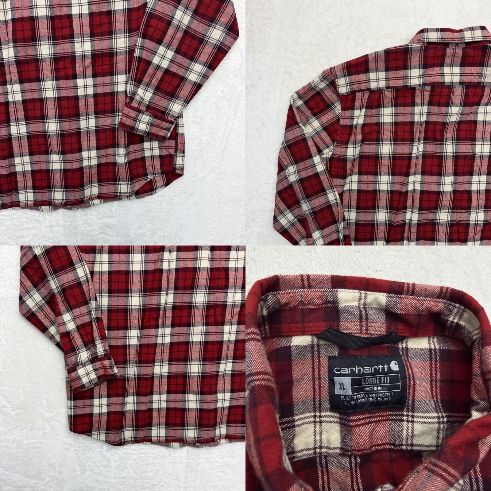Carhartt Carhartt Flannel Shirt Shacket Mens XL Red Plaid Button Up Workwear Outdoor Size US XL / EU 56 / 4 - 9 Thumbnail