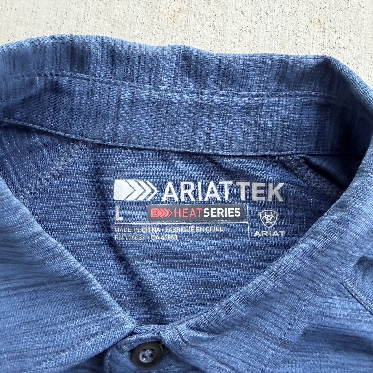 Ariat Ariat Tek Polo Shirt Mens L Blue Heat Series Stretch Size US L / EU 52-54 / 3 - 4 Thumbnail