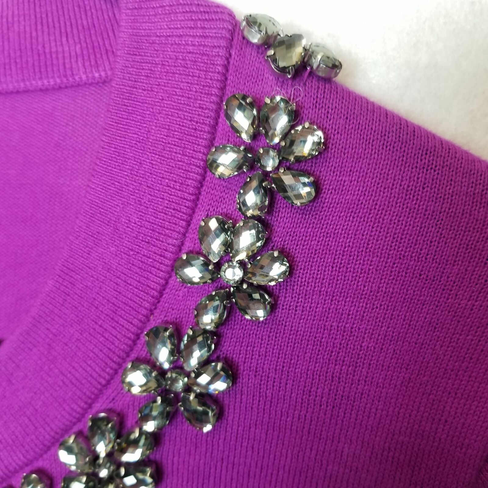 Kate Spade Kate Spade Leni Silk Cashmere Cardigan Sweater Floral Beaded Size XS / US 0-2 / IT 36-38 - 6 Thumbnail