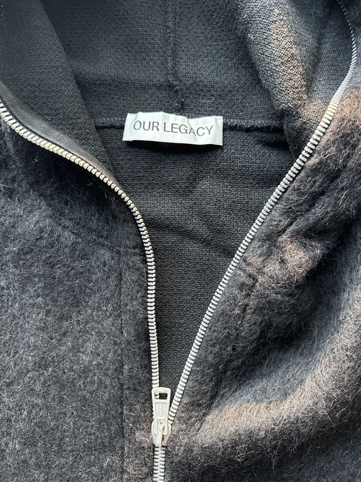 Our Legacy Our Legacy Full Zip Hooded Jacket Hairy Wool Black Size US M / EU 48-50 / 2 - 4 Thumbnail