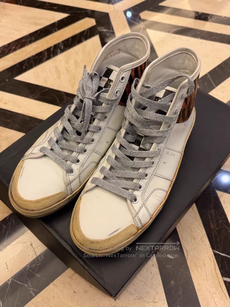 Saint Laurent Paris Saint Laurent Paris Distressed Leopard Print High Tops Size US 9 / EU 42 - 2 Thumbnail