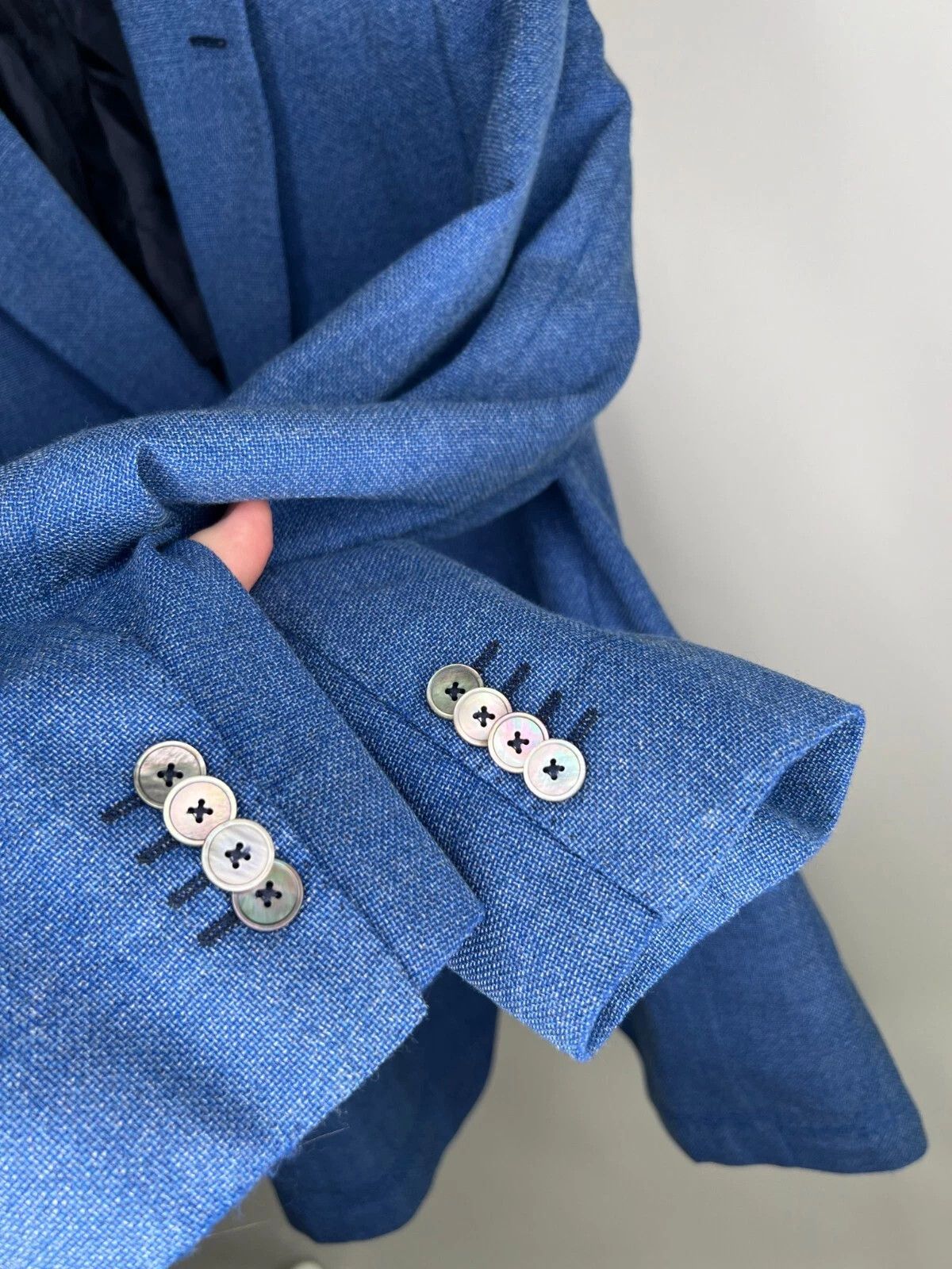Hugo Boss Hugo Boss Reda Blue Half-Lined Super 110 Wool Blazer Size 40R - 9 Thumbnail