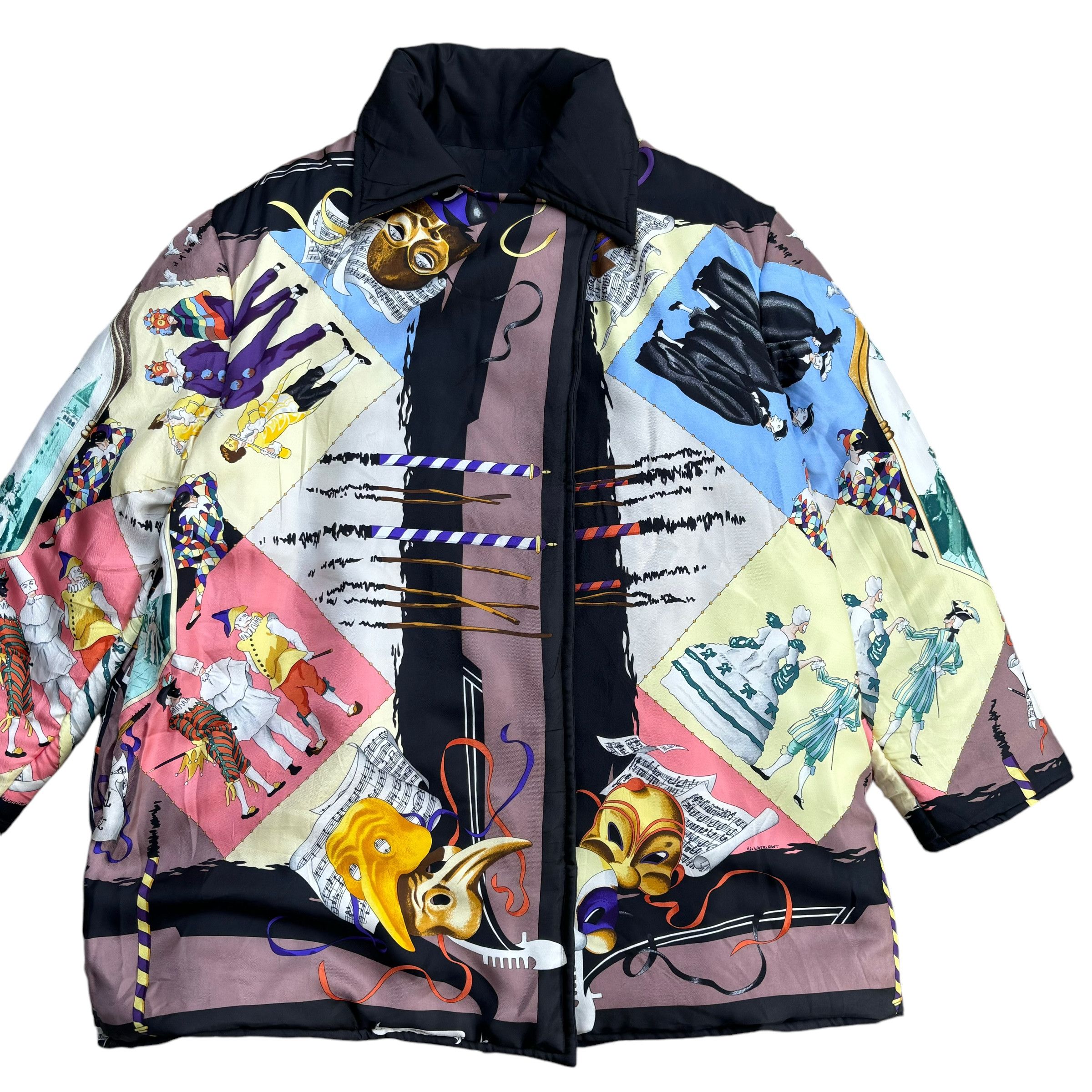 Hermes Vintage Hermes Le Carnavale de Venise Reversible Silk Jacket Size US M / EU 48-50 / 2 - 2 Thumbnail