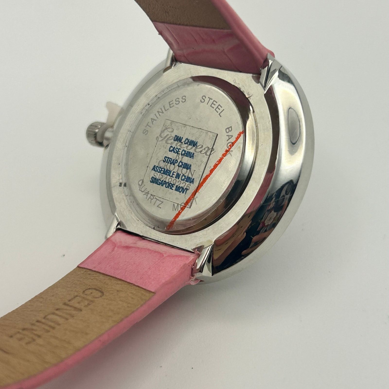Other Genevex by Croton Womens Silver-Tone Pink Band Quartz Watch Size ONE SIZE - 6 Thumbnail