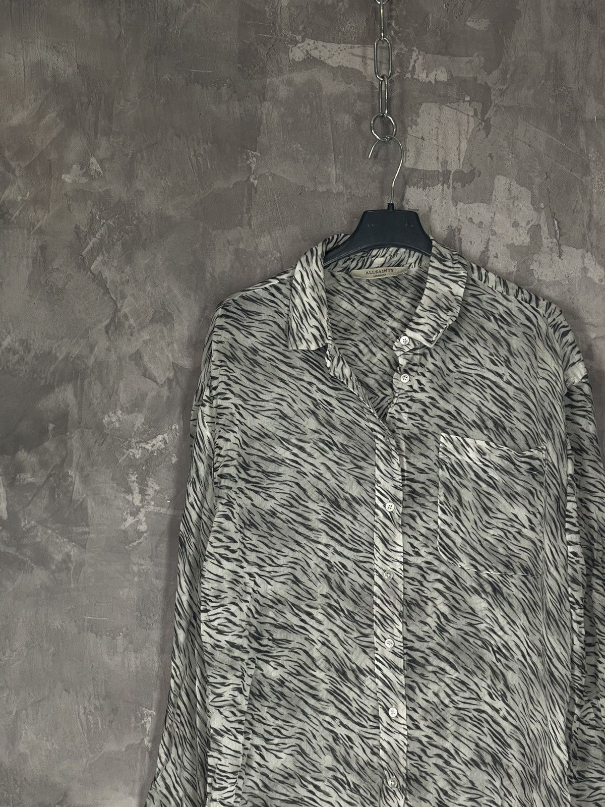 Allsaints × Japanese Brand Vintage Allsaints Zebra Luxury Lightweight Shirt Button Up Size M / US 6-8 / IT 42-44 - 3 Thumbnail