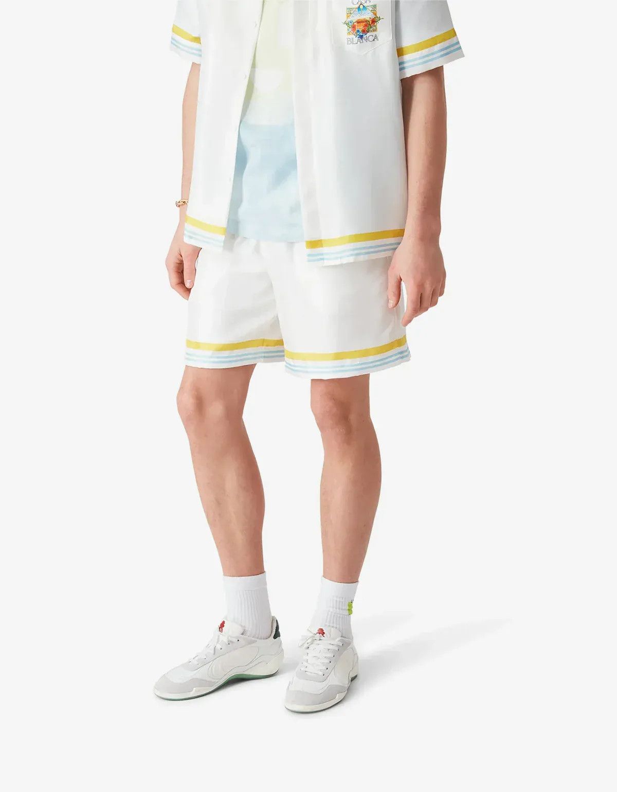 Casablanca Casablanca White Tennis Landscape Silk Shorts Size US 34 / EU 50 - 2 Thumbnail