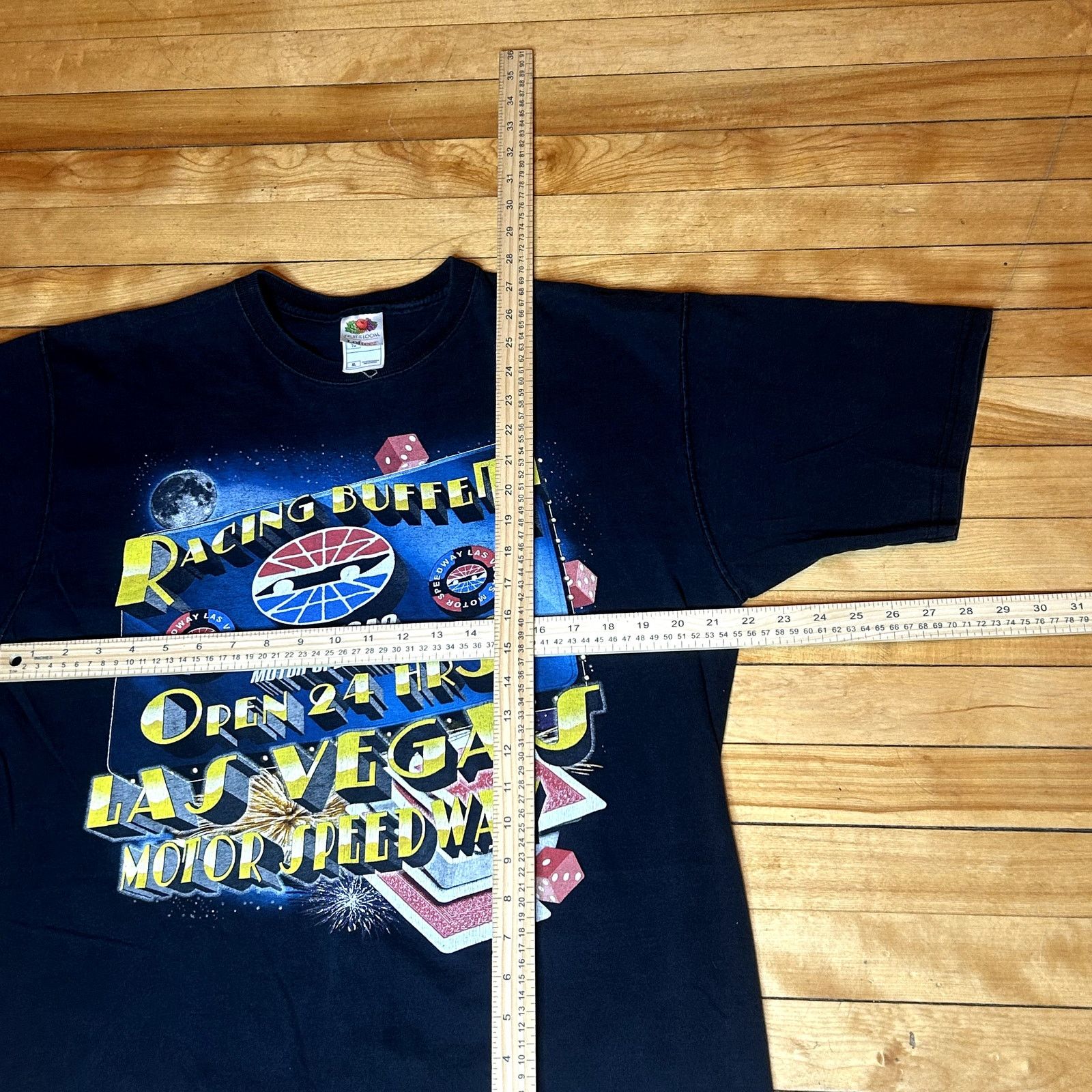 Fruit Of The Loom Y2K Las Vegas Racing T-Shirt XL Size US XL / EU 56 / 4 - 5 Thumbnail
