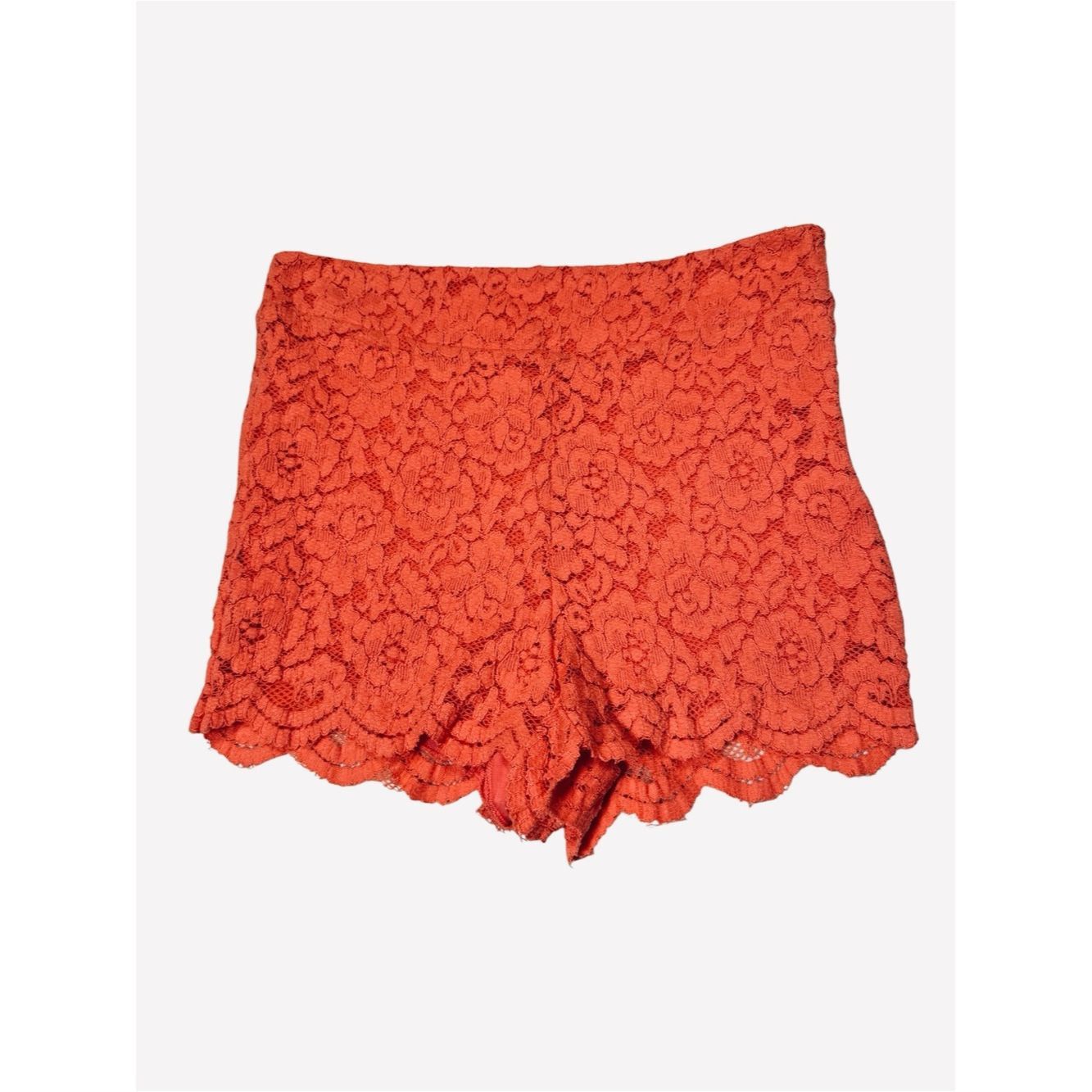 Free People NWT New Free People Orange Stretch Floral Lace Biker Shorts Size 28" / US 6 / IT 42 - 4 Thumbnail