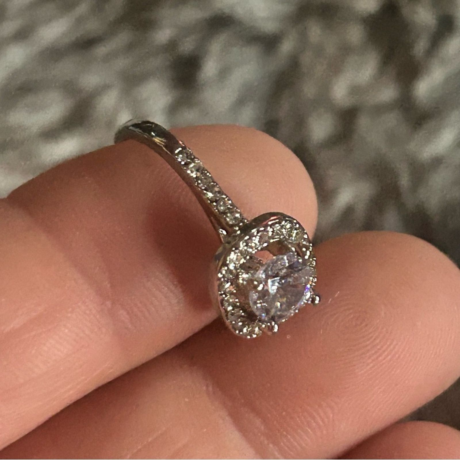 Jewelry Elegant prong set open basket cz sterling silver ring NIB Size ONE SIZE - 6 Thumbnail