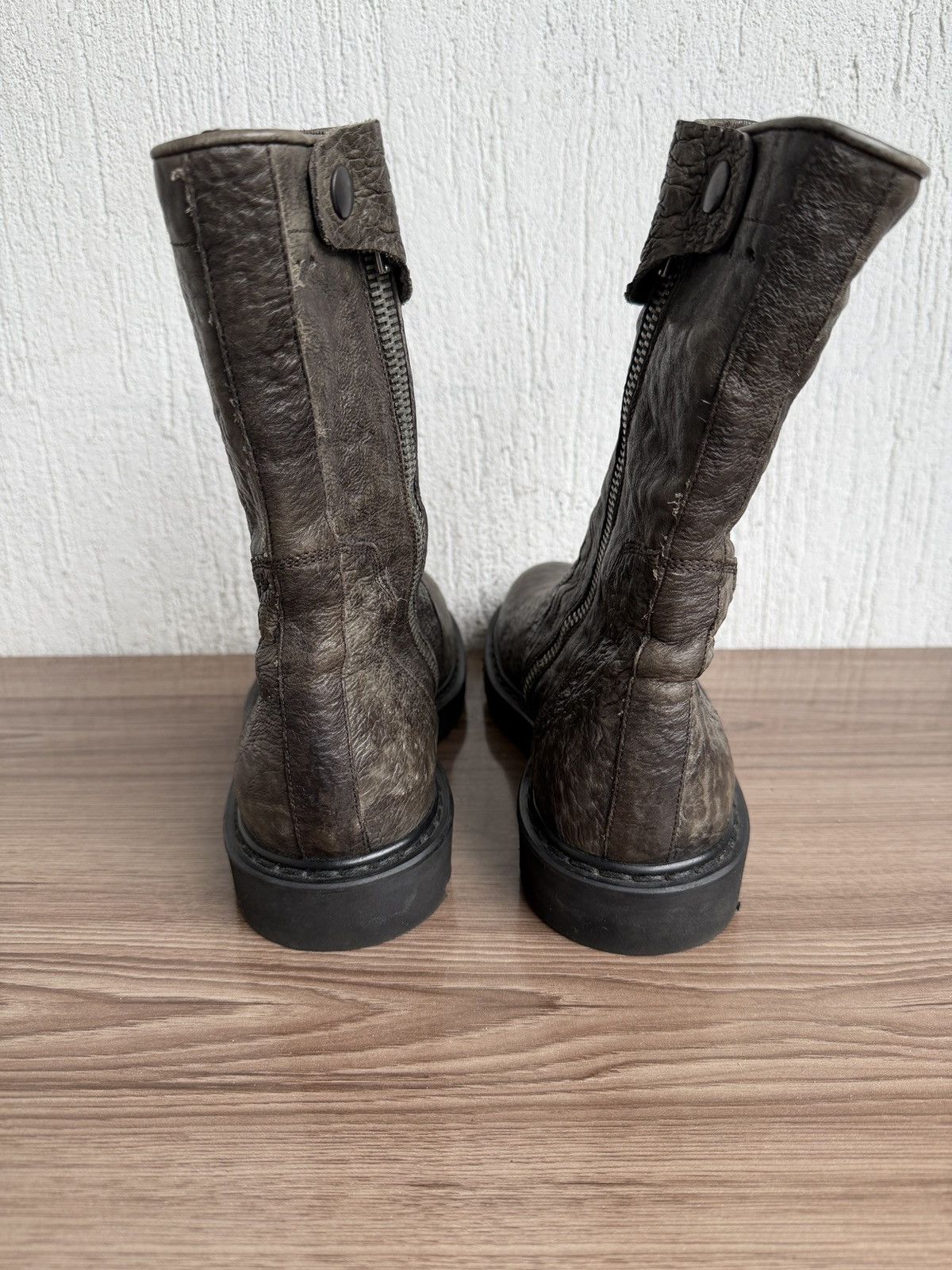 Rick Owens Dust AW12 crinkled leather creeper boot Size US 8.5 / EU 41-42 - 19 Thumbnail