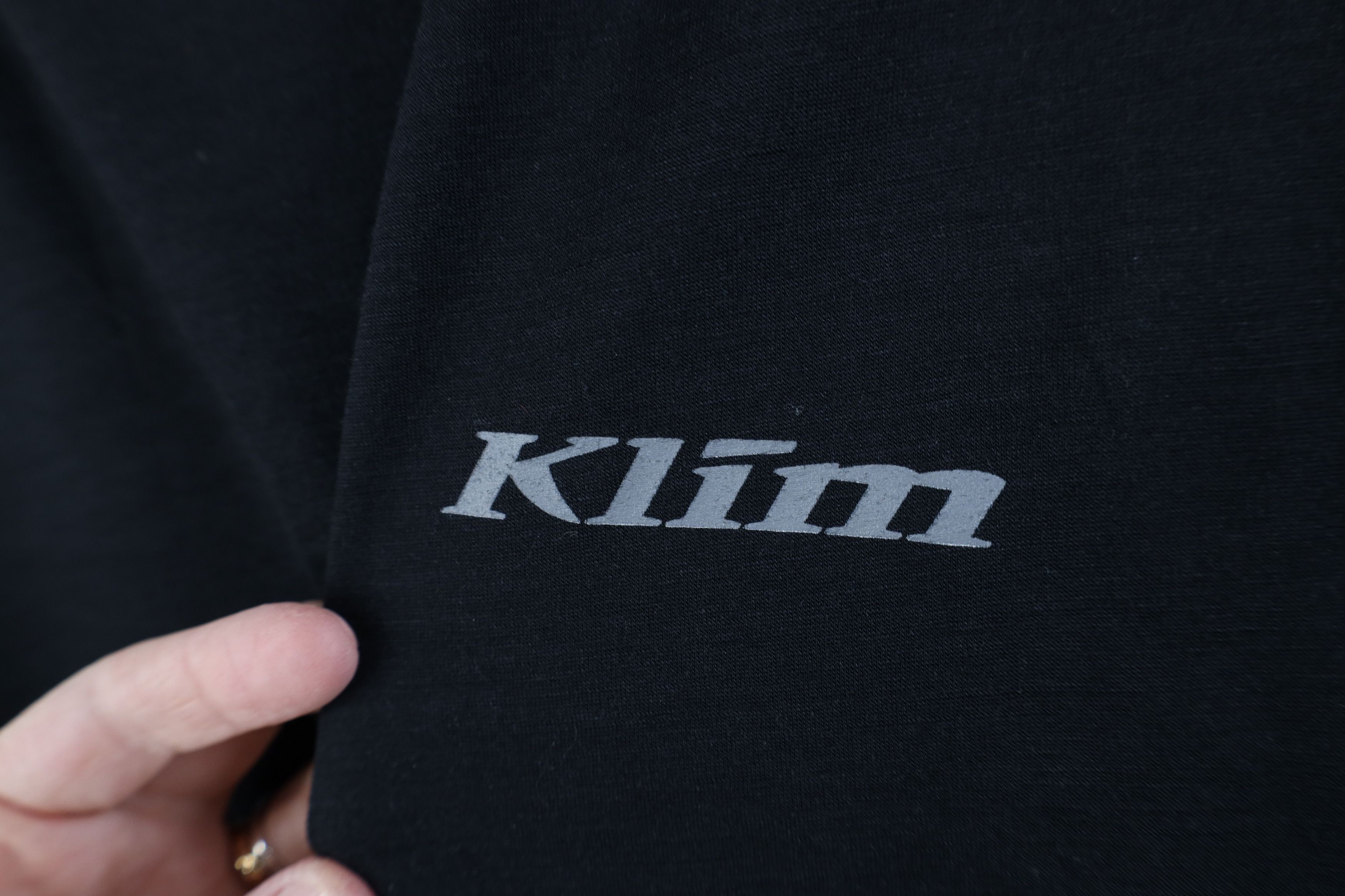 Vintage Klim Racing Spell Out Teton Merino Wool Knit T-Shirt Black Size US L / EU 52-54 / 3 - 4 Thumbnail