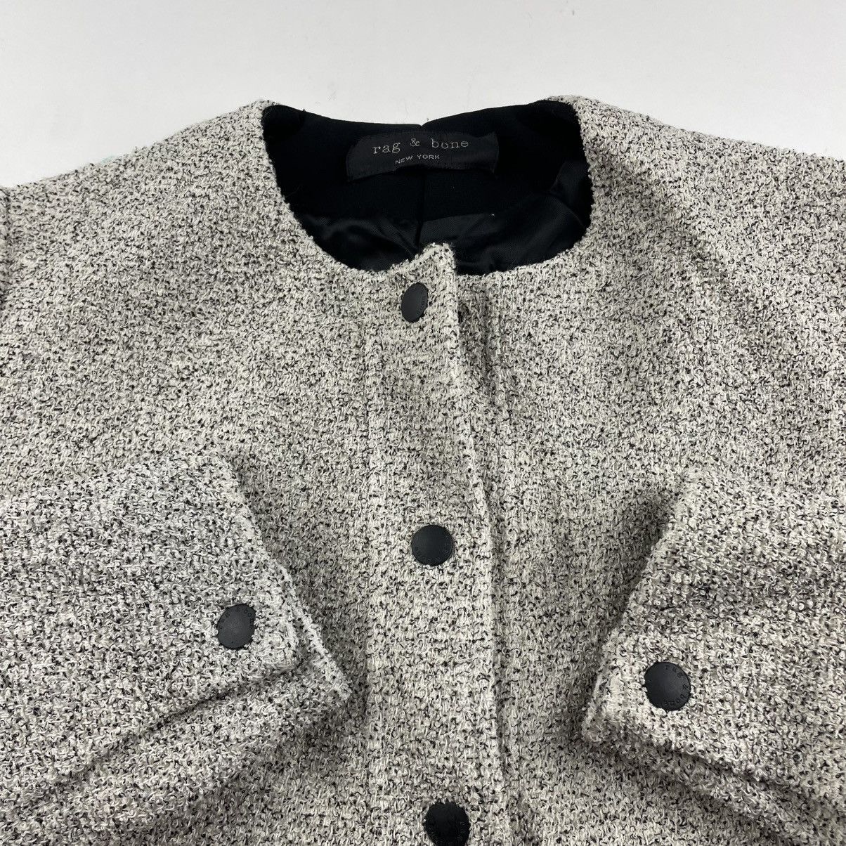 Rag & Bone Rag And Bone Cannon White Long Sleeve Snap Terry Jacket Size M / US 6-8 / IT 42-44 - 3 Thumbnail
